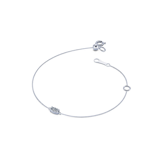 Angèle&nbsp;-&nbsp;Bracelet or blanc diamant marquise #1