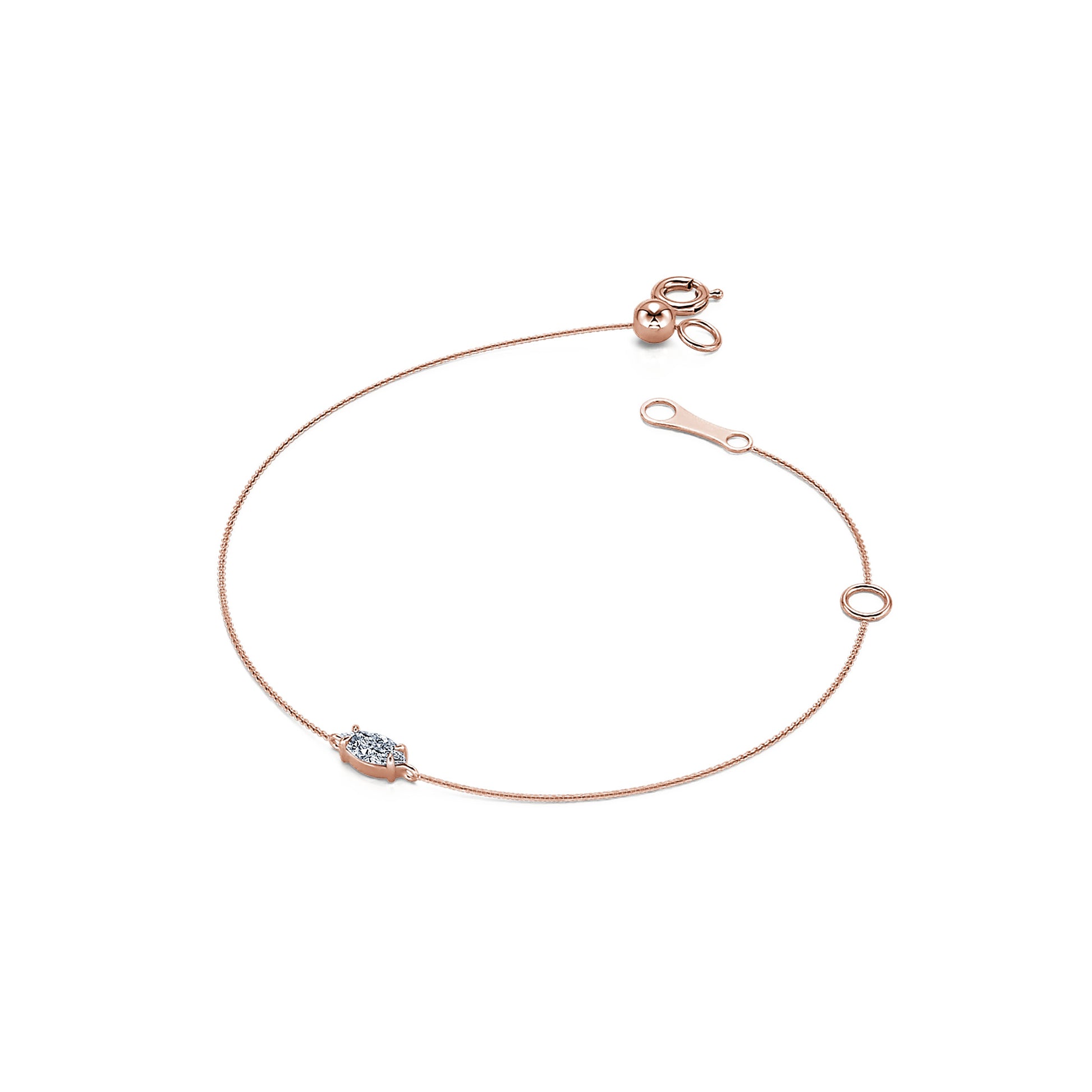 Bracelet or rose diamant marquise Angèle 1