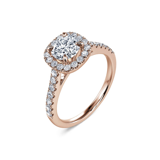 Sienne Lab&nbsp;-&nbsp;Solitaire diamant de synthèse en or rose #2