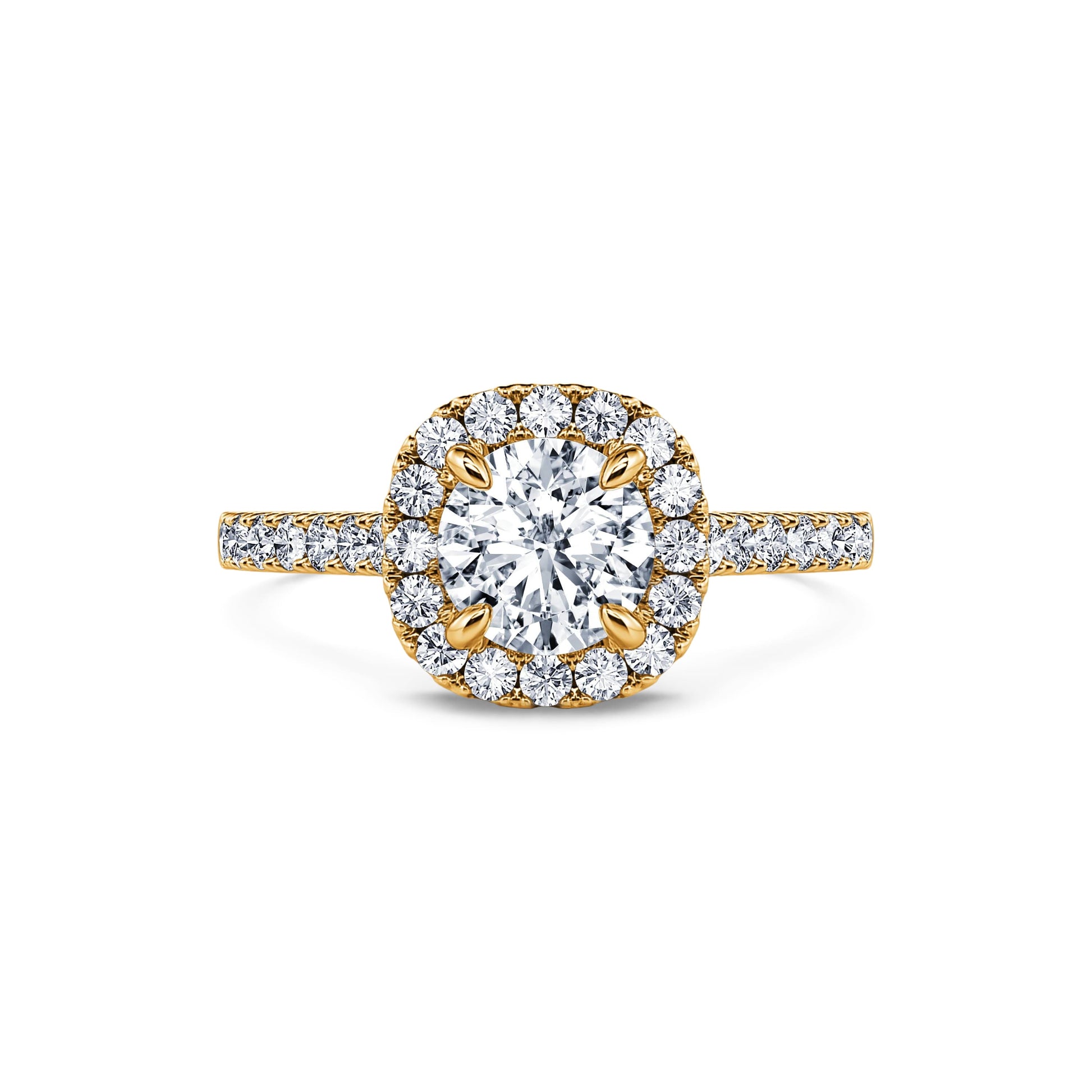 Solitaire diamant de synthèse en or jaune Sienne Lab 1