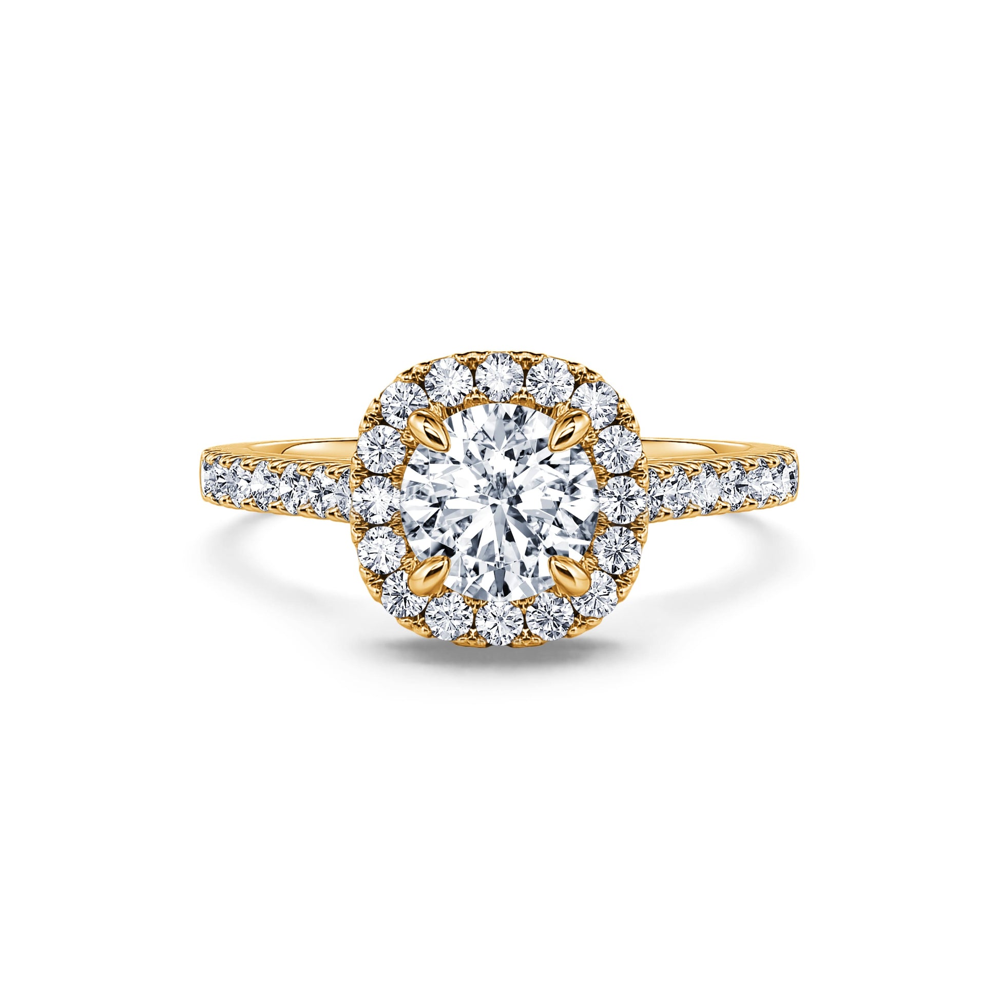 Solitaire diamant de synthèse en or jaune Sienne Lab 3