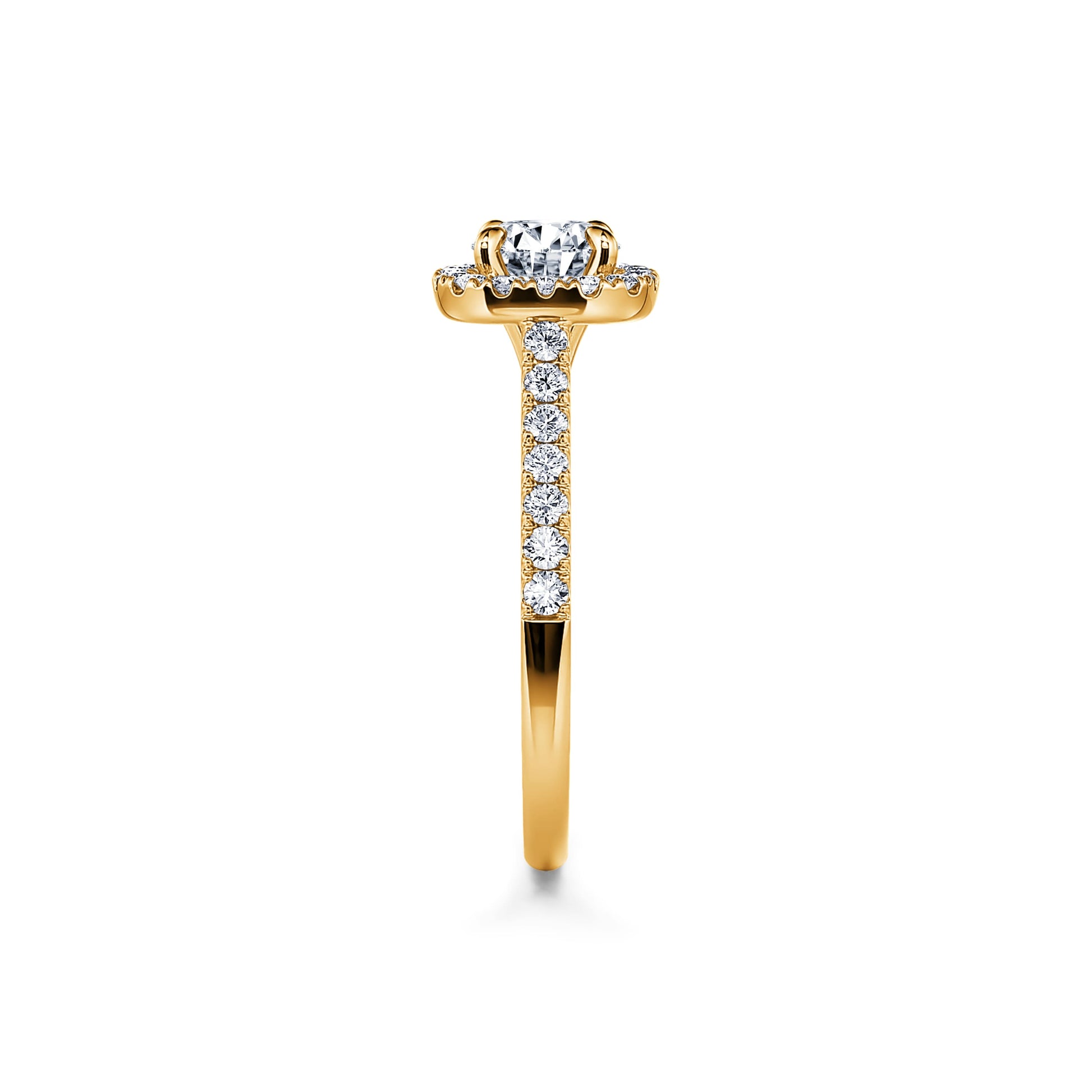 Solitaire diamant de synthèse en or jaune Sienne Lab 4