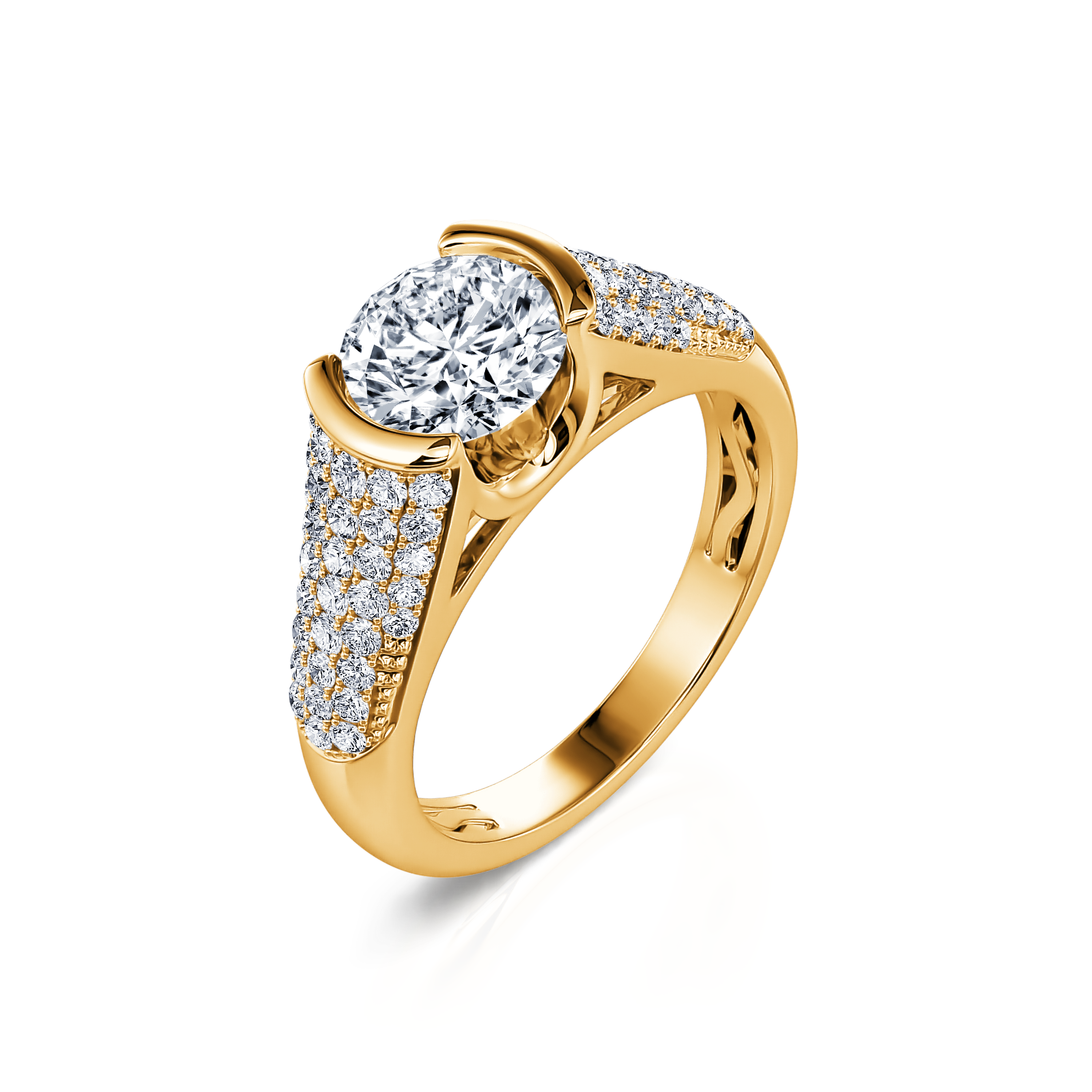 Bague de fiançailles Zeina serti clos