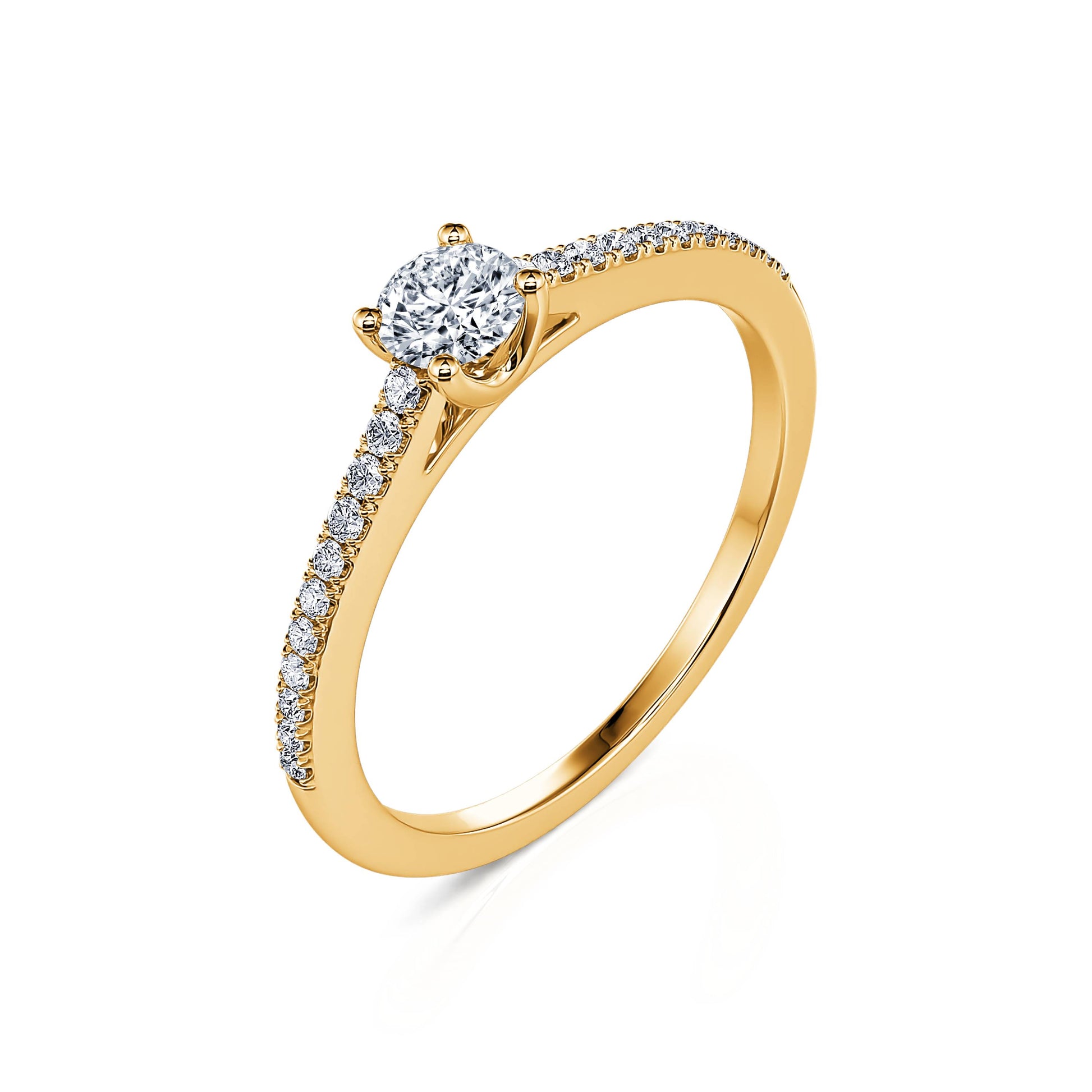 Solitaire or jaune diamant Christaline 7