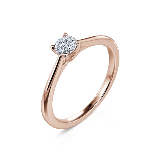 Soline - Solitaire diamant or rose #2