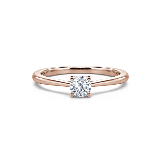 Soline - Solitaire diamant or rose #1