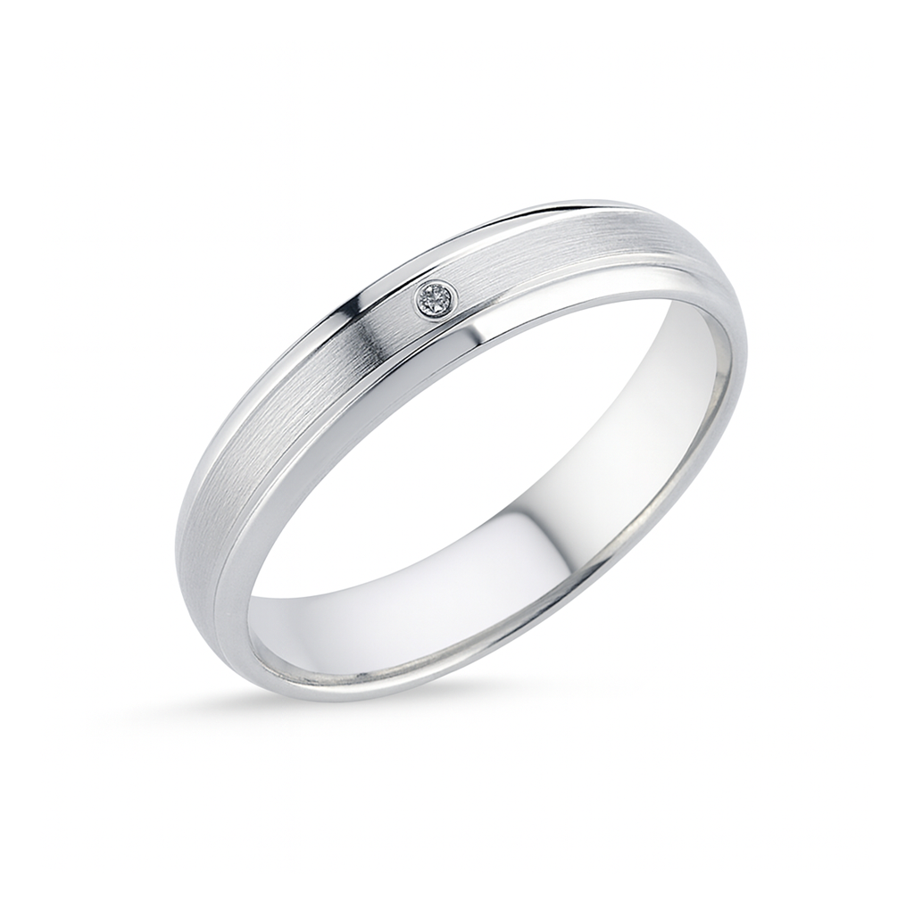 Alliance or blanc diamant Nino 1