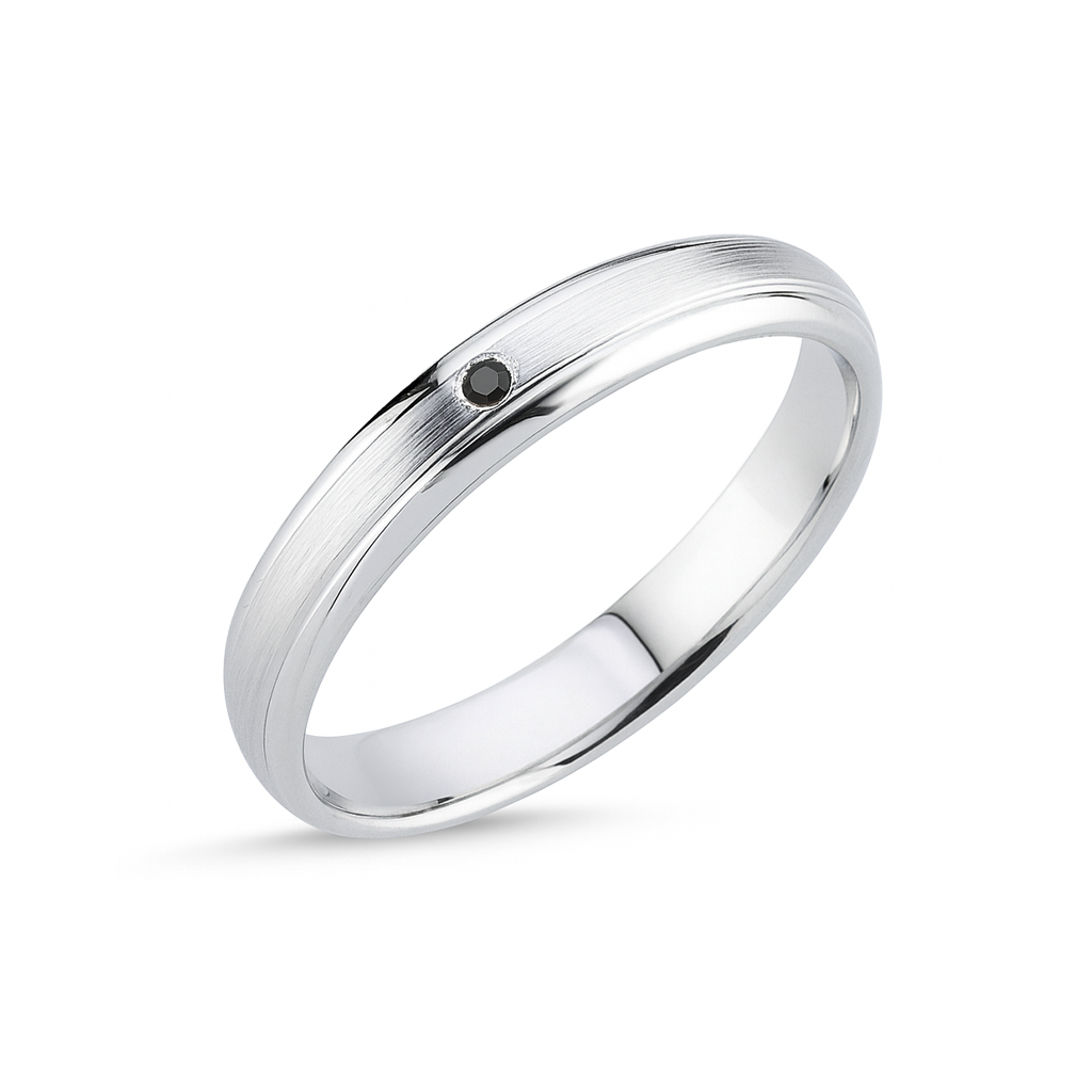 Alliance platine diamant noir Ariel 1