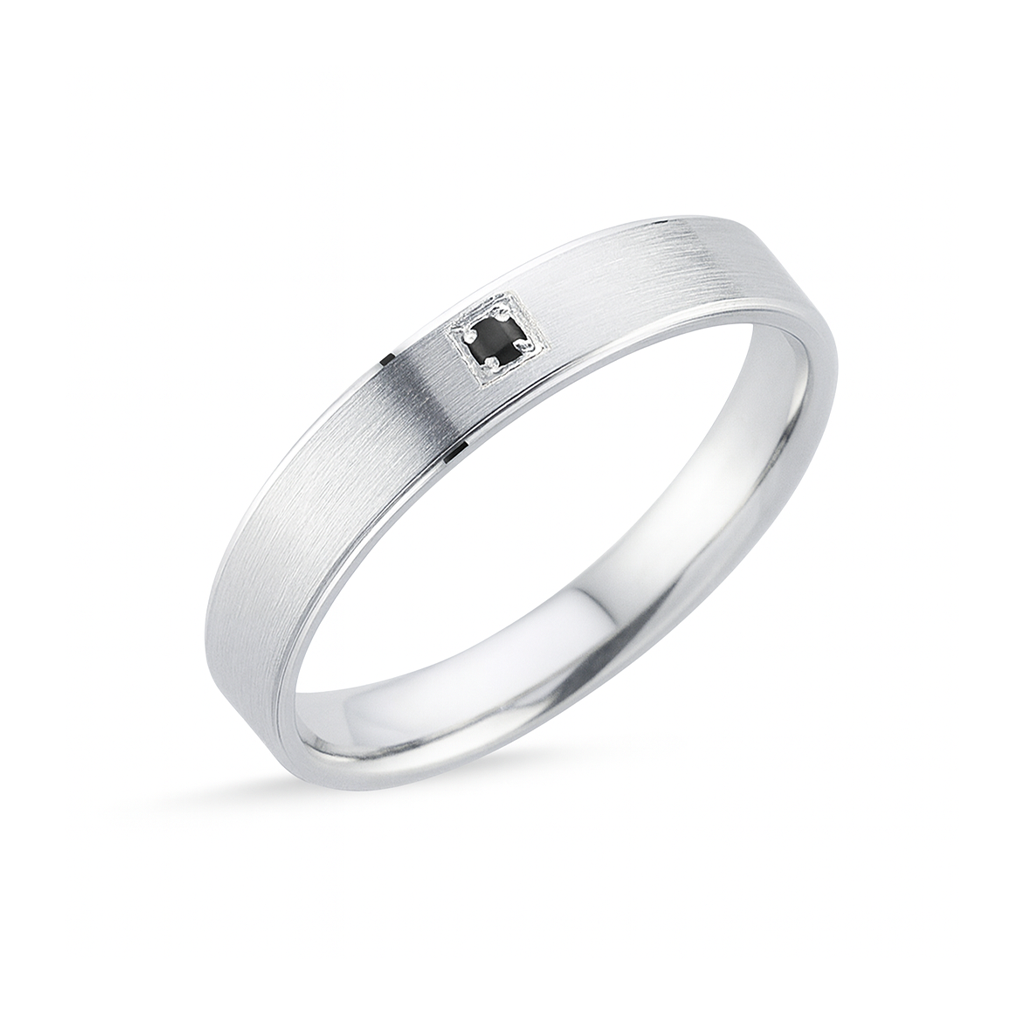 Alliance platine diamant noir Alban 1