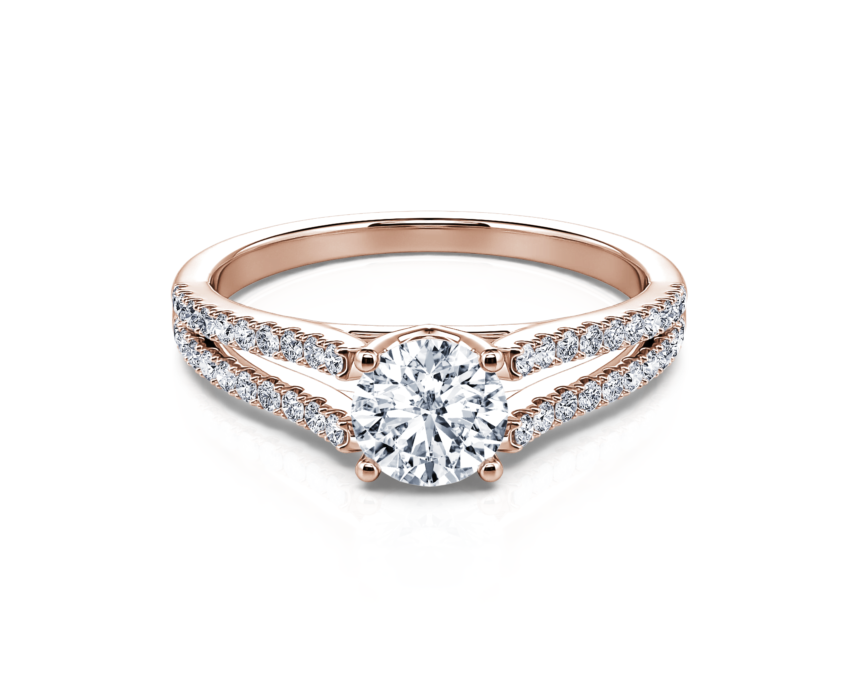 Bague de fiançailles Zeina or rose