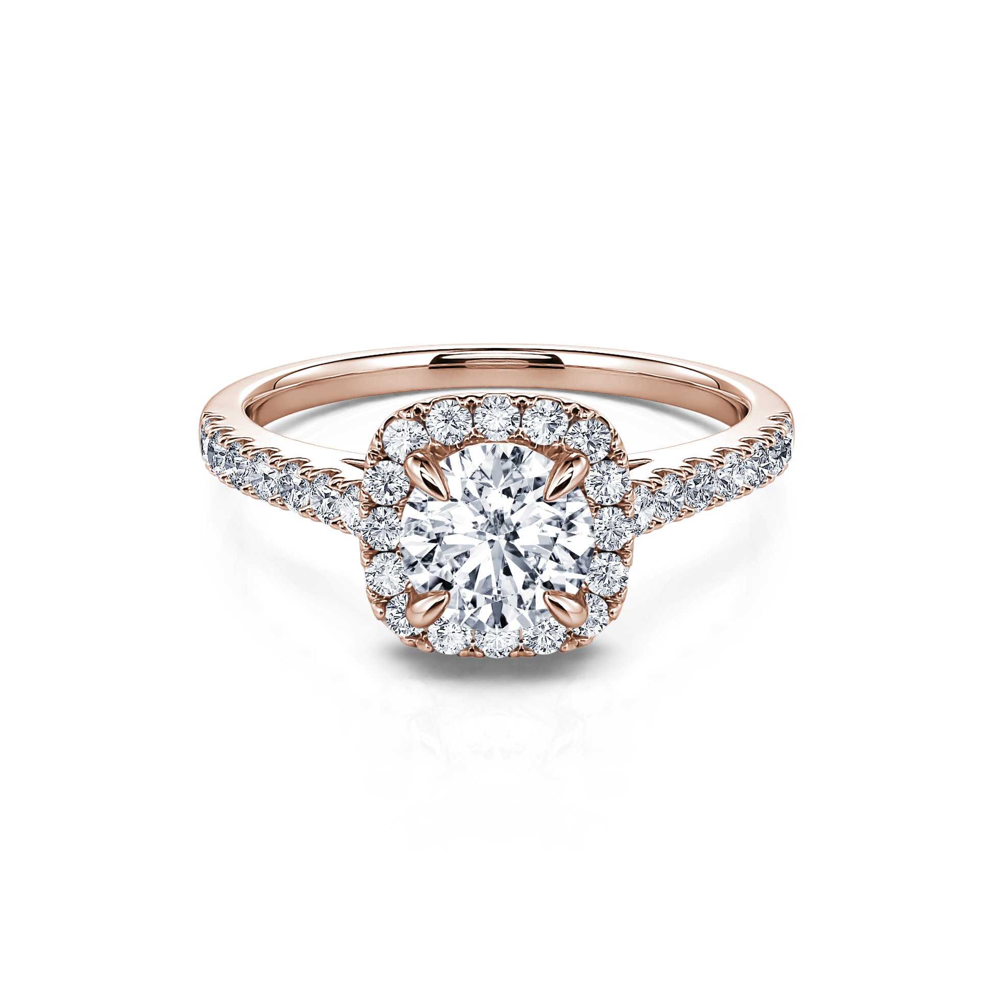 Solitaire diamant de synthèse en or rose Sienne Lab 1