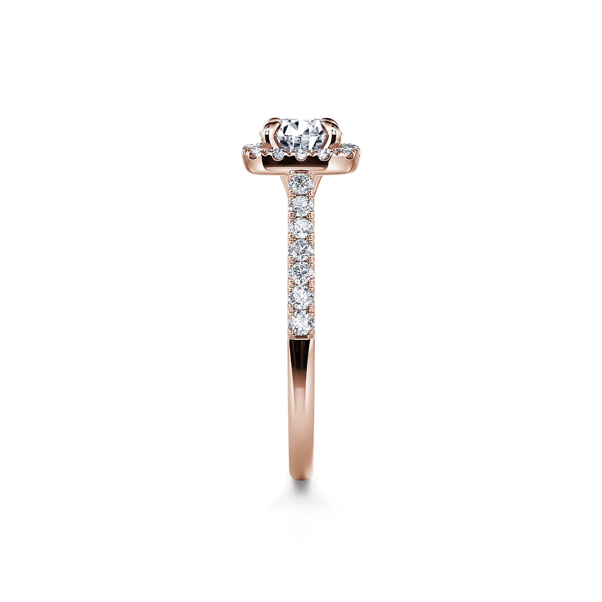 Solitaire diamant de synthèse en or rose Sienne Lab 3