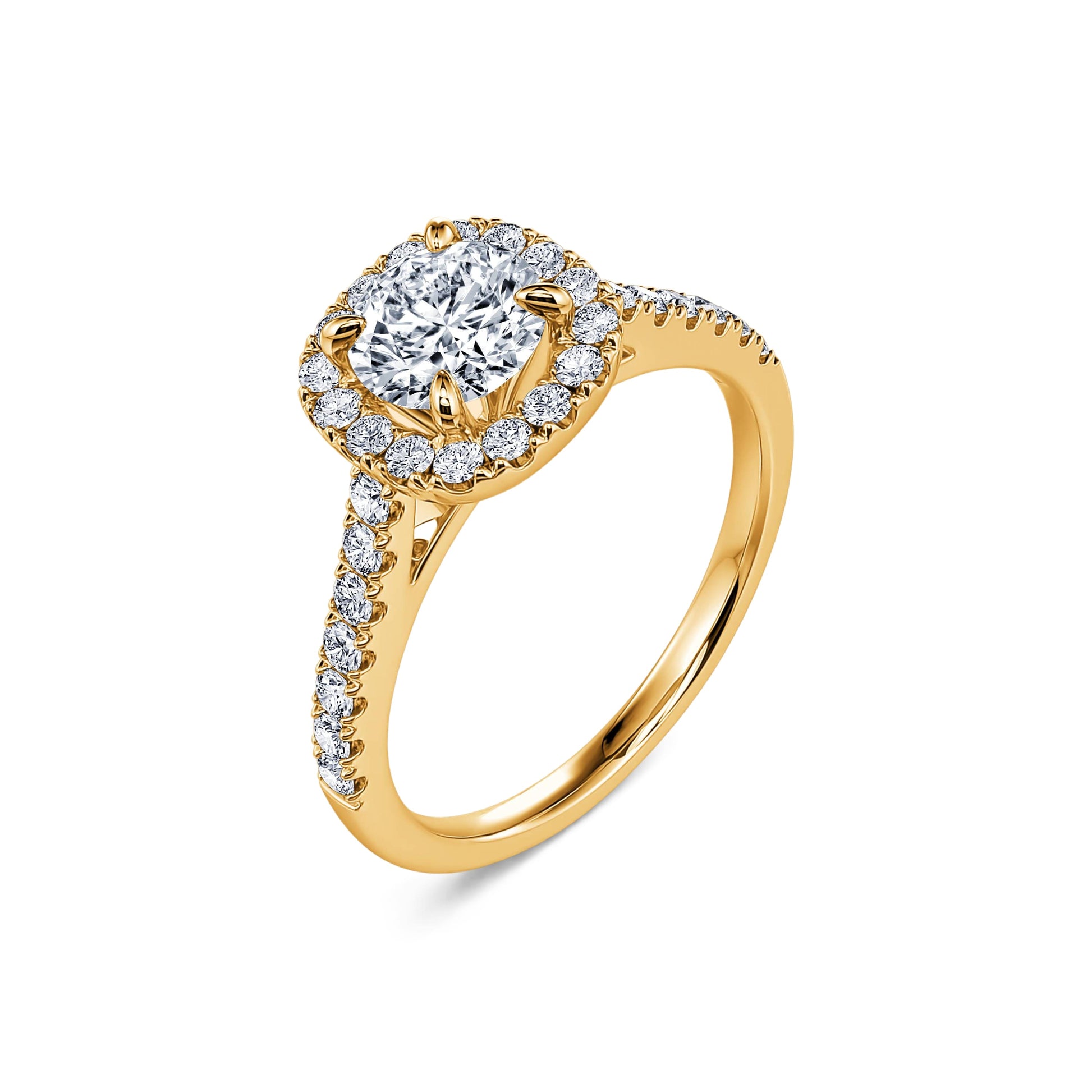 Solitaire diamant de synthèse en or jaune Sienne Lab 2