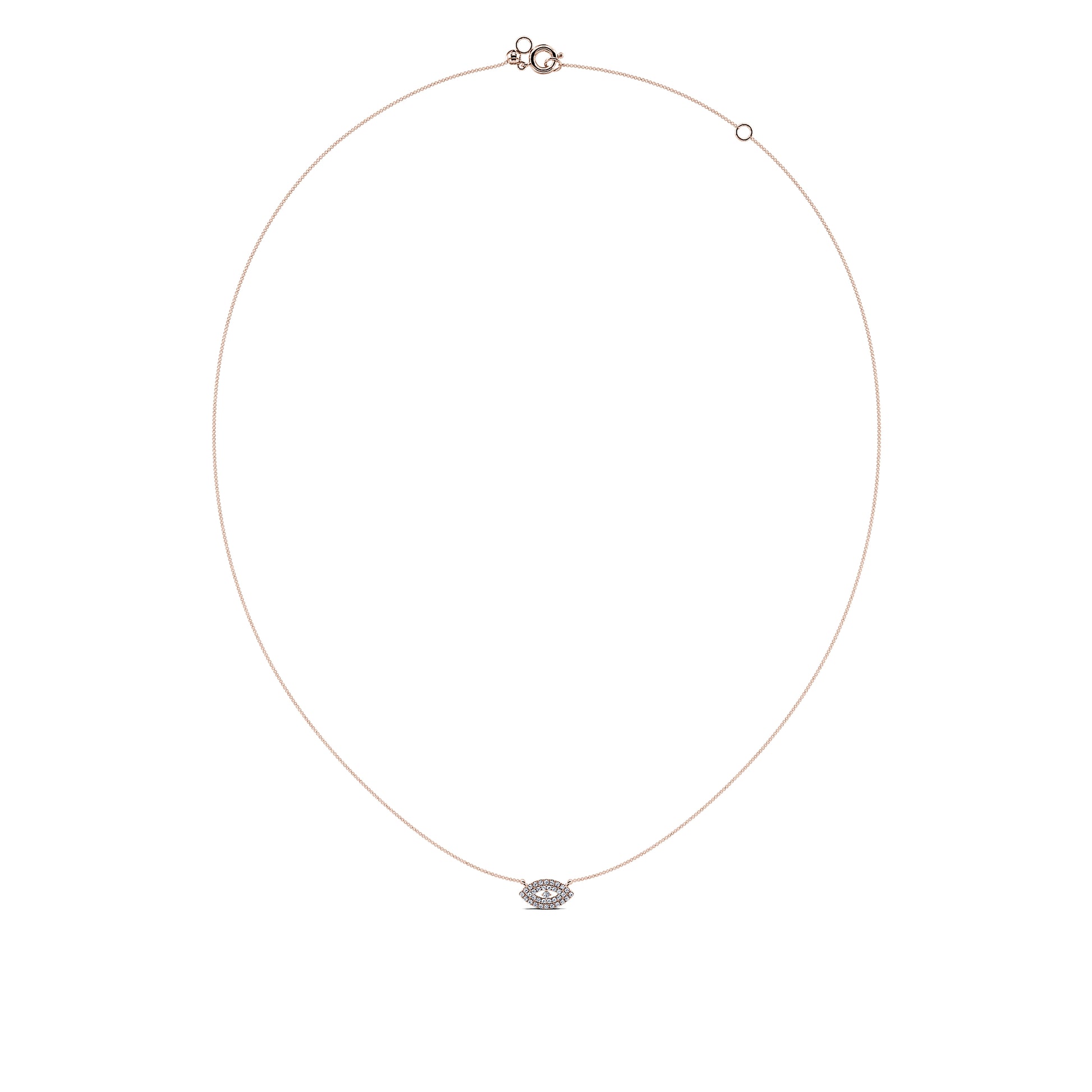 Collier or rose et diamants motif oeil Eyet 3