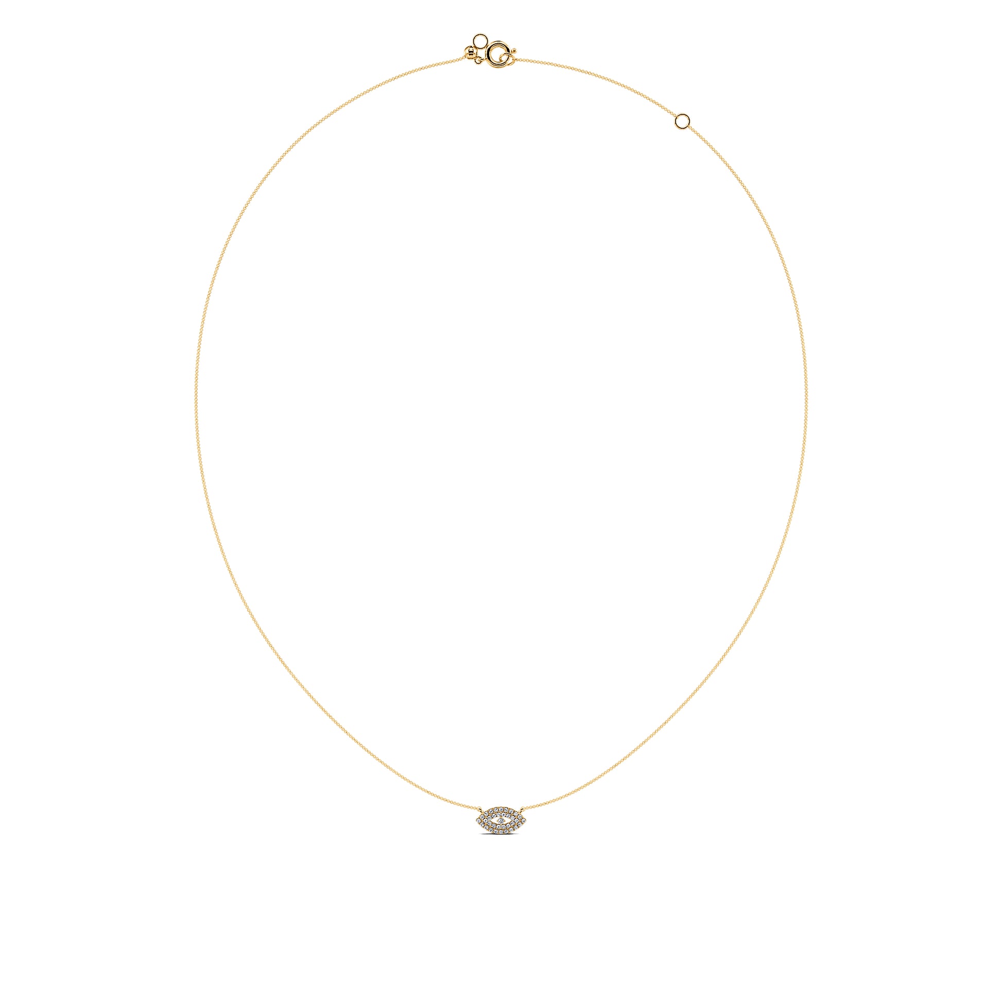 Collier or jaune et diamants motif oeil Eyet 3