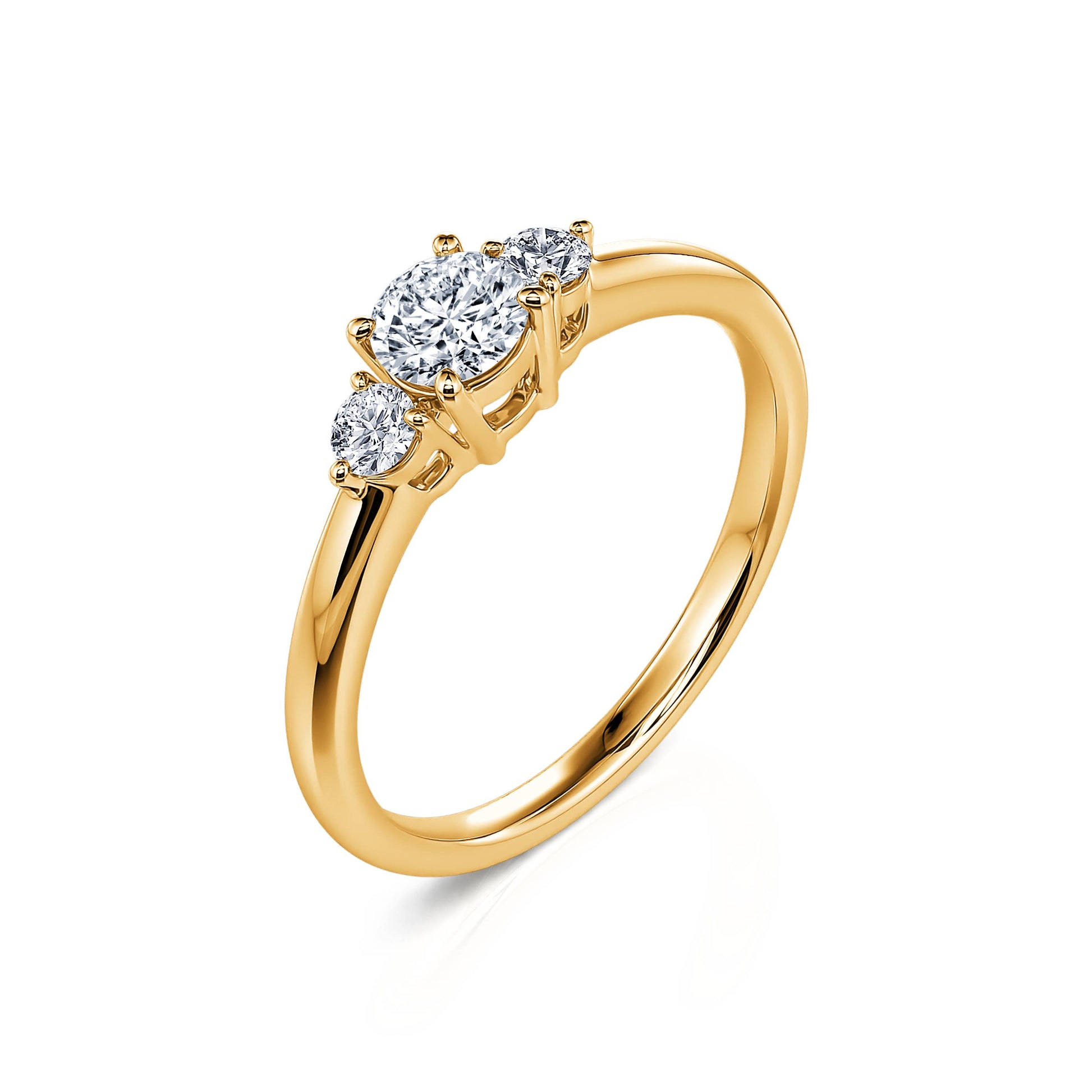 Bague de fiançailles or jaune diamants ronds Alaia 2