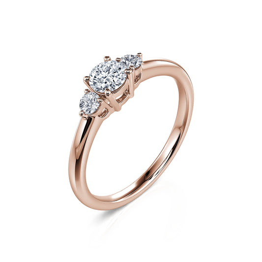 Alaia - Bague de fiançailles or rose diamants ronds #2
