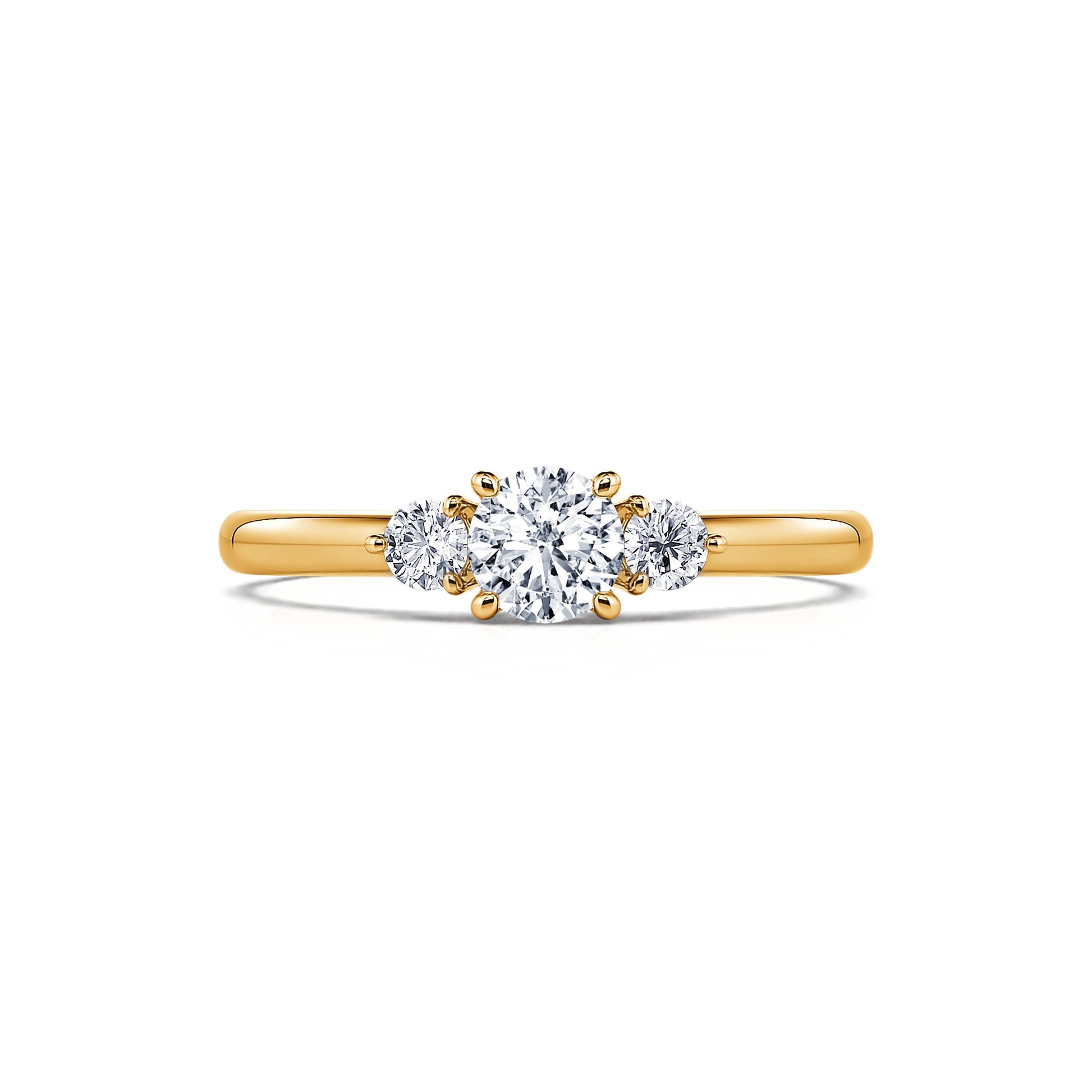 Bague de fiançailles or jaune diamants ronds Alaia 3