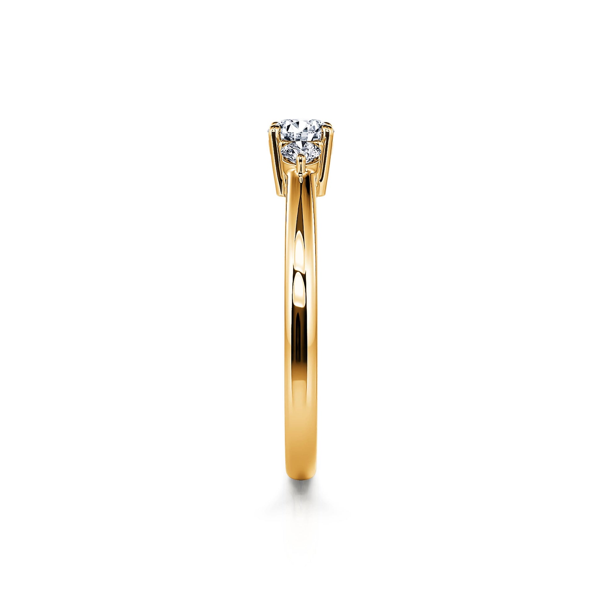Bague de fiançailles or jaune diamants ronds Alaia 4