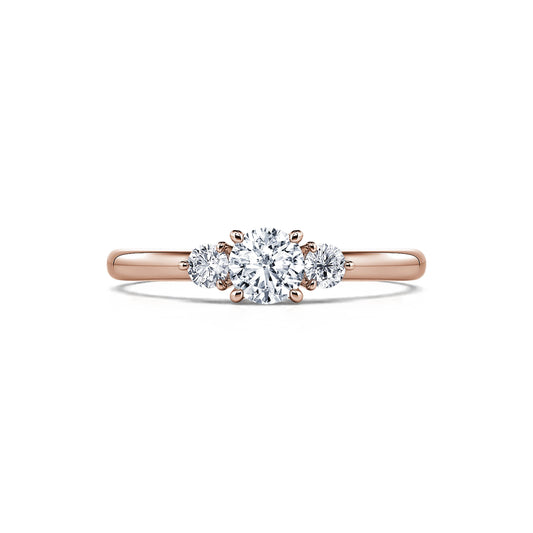 Alaia - Bague de fiançailles or rose diamants ronds #1