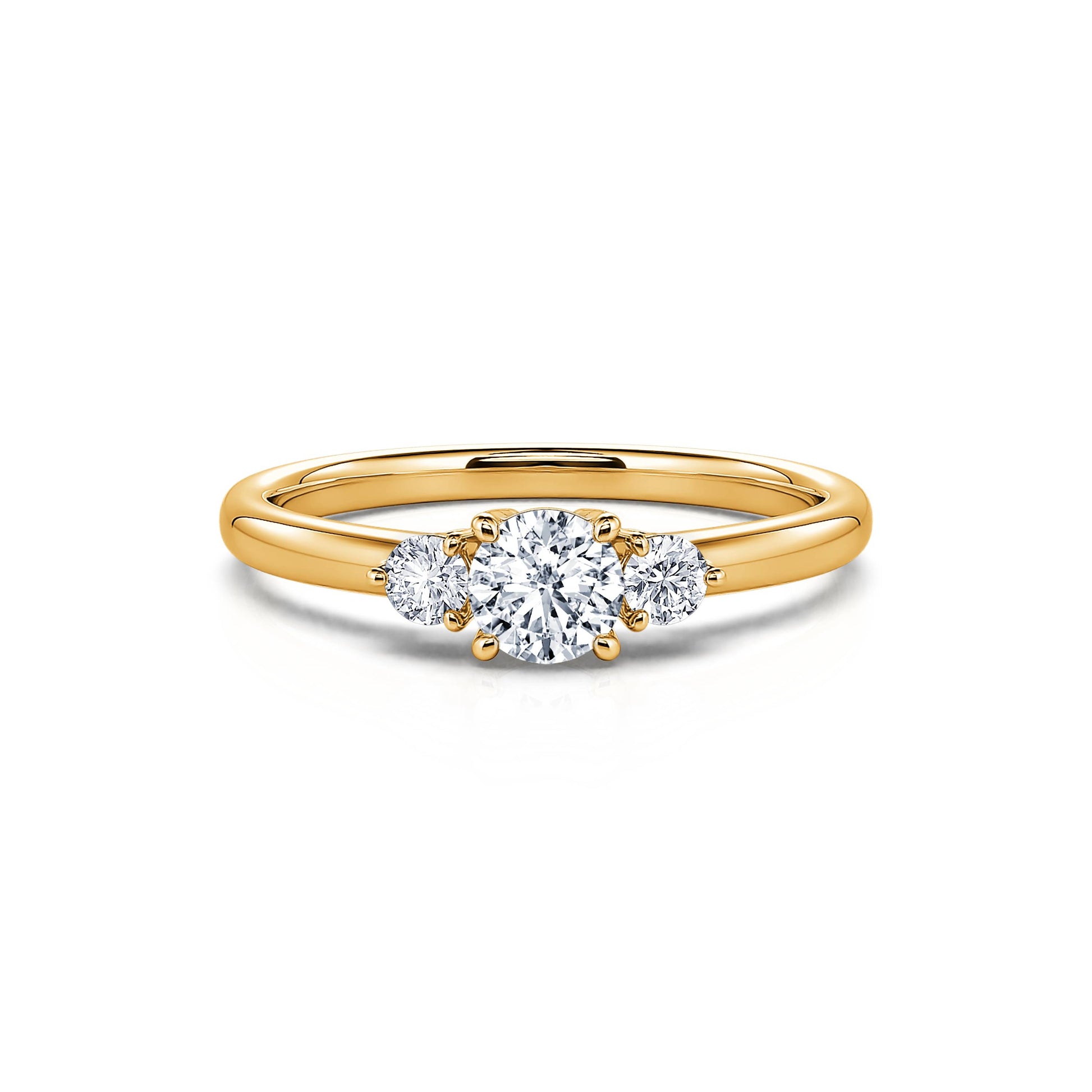 Bague de fiançailles or jaune diamants ronds Alaia 1