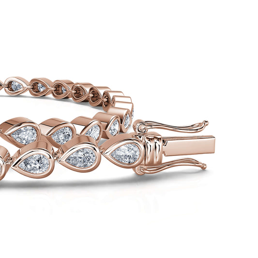 Anna - Bracelet tennis diamant poire or rose #2