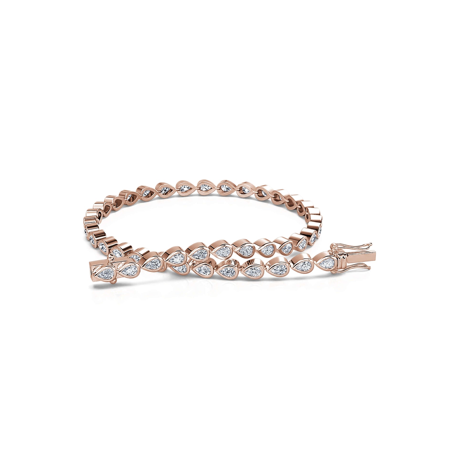 Bracelet rivière diamant poire or rose Anna 1