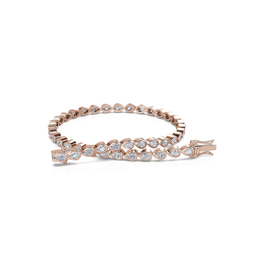 Anna&nbsp;-&nbsp;Bracelet rivière diamant poire or rose #1