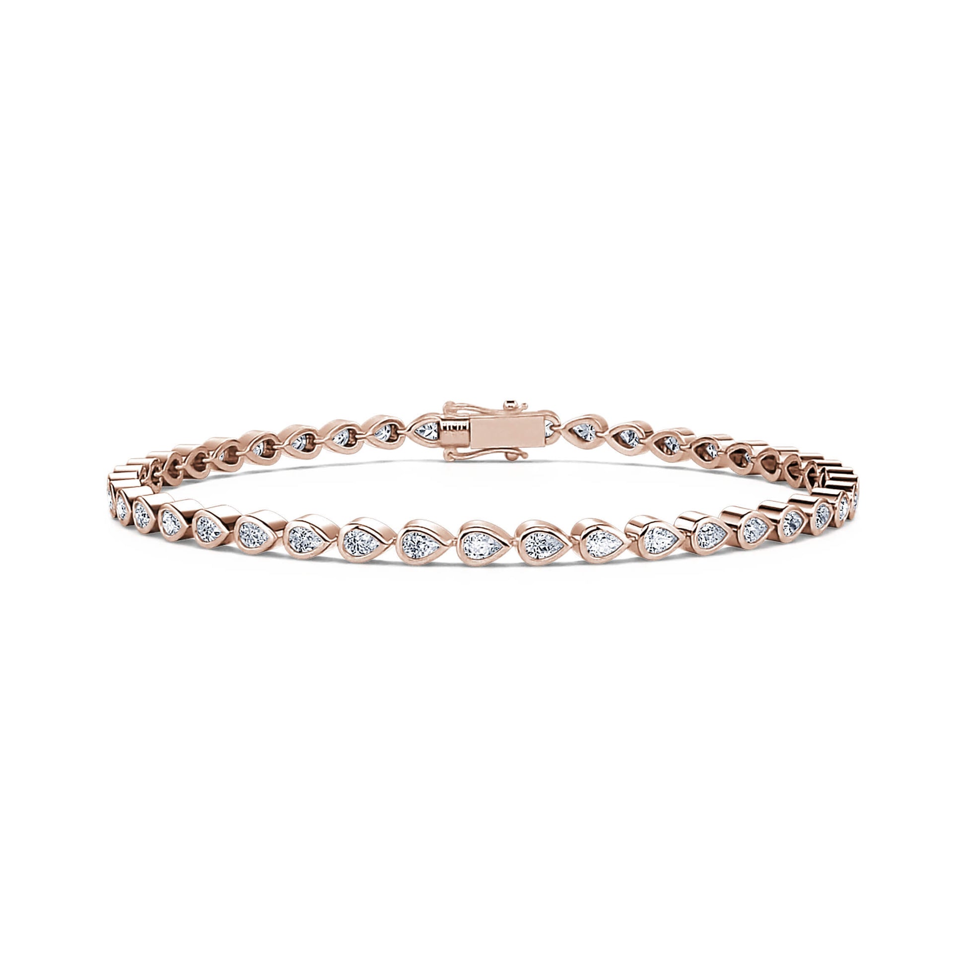 Bracelet rivière diamant poire or rose Anna 3