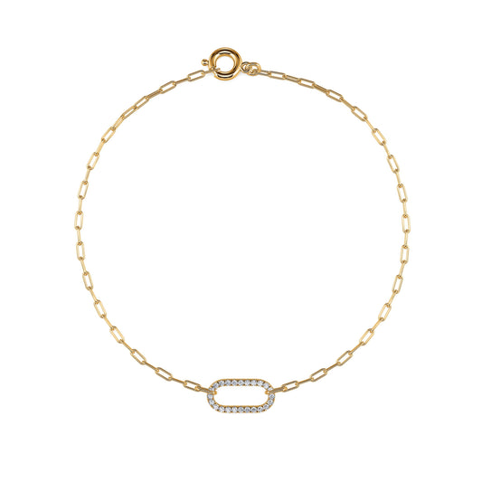 Pauline - Bracelet ovale diamant or jaune #2