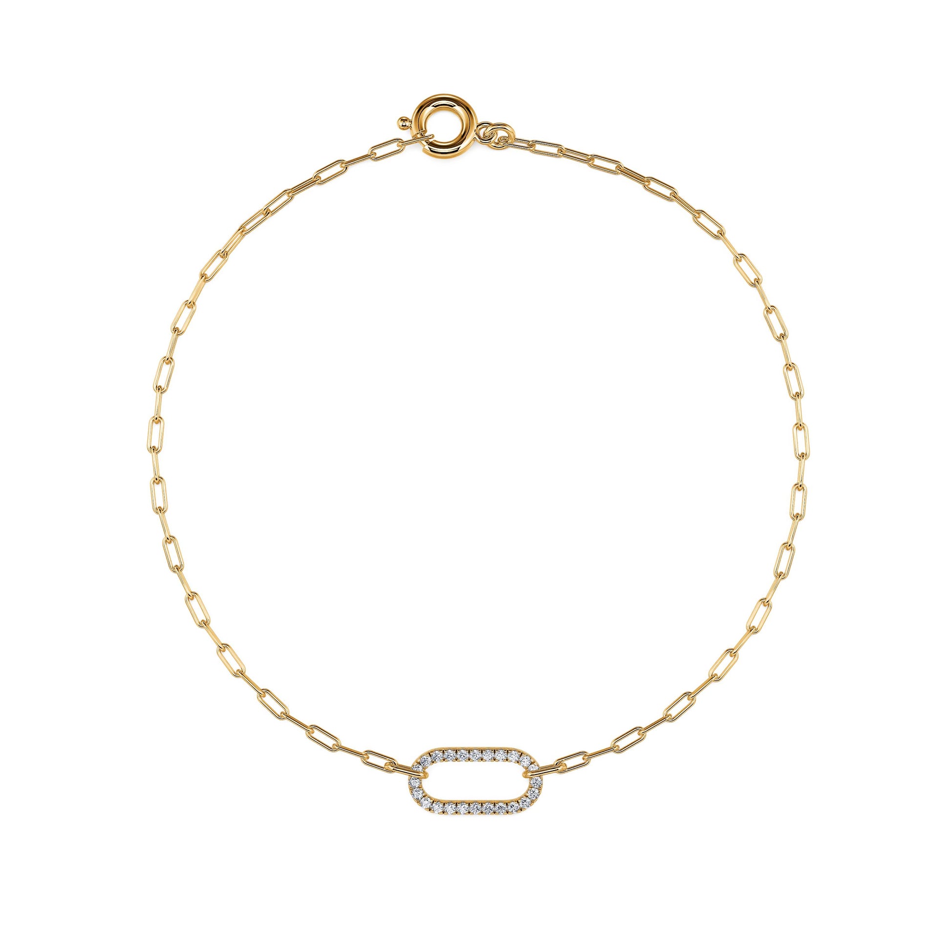 Bracelet ovale diamant or jaune Pauline 2