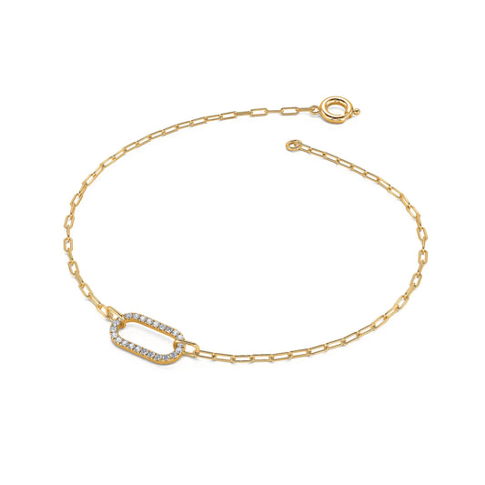 Pauline - Bracelet ovale diamant or jaune #1