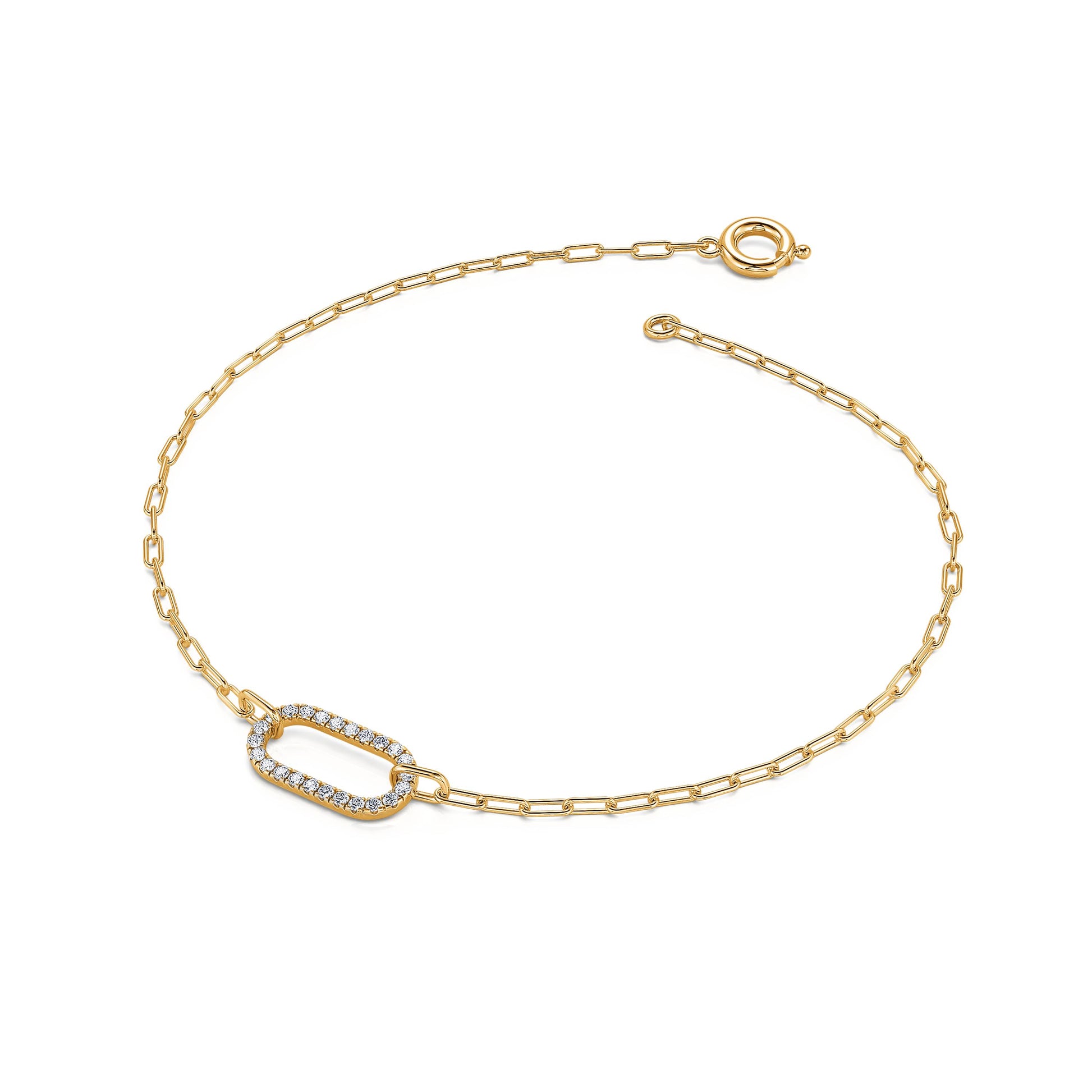 Bracelet ovale diamant or jaune Pauline 1