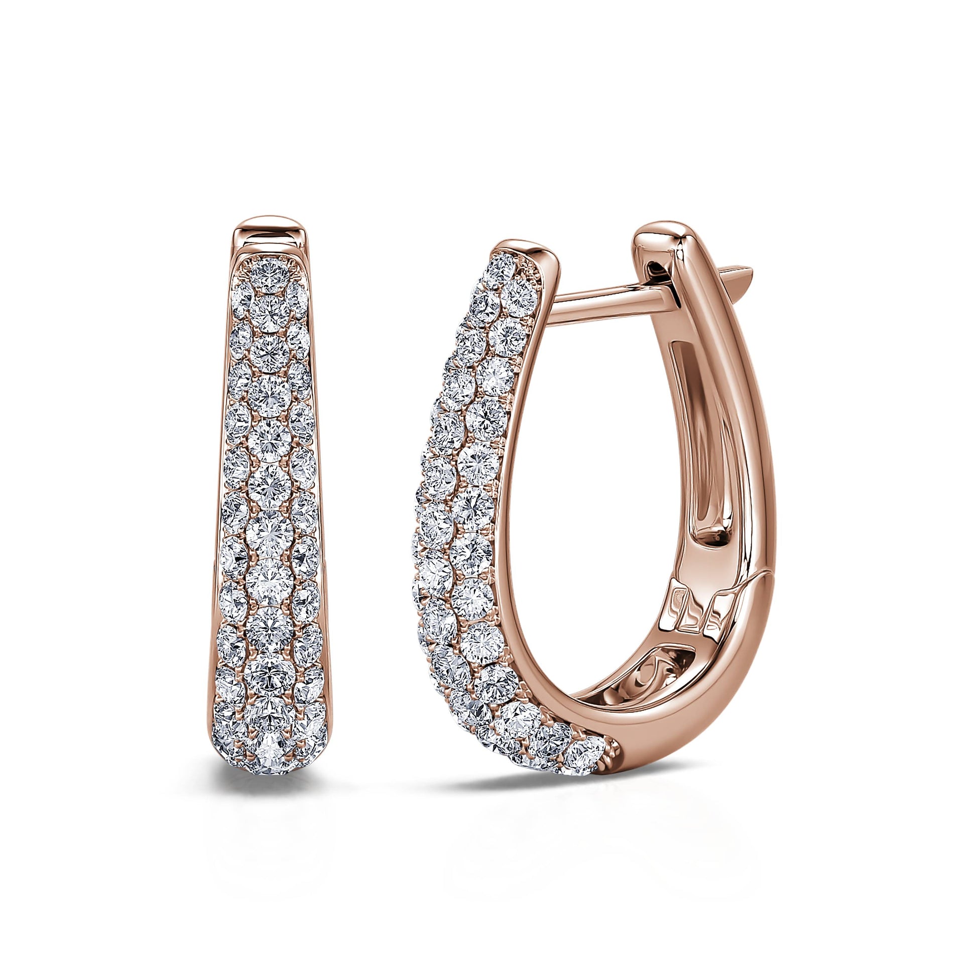 Créoles diamant or rose Tilda 2