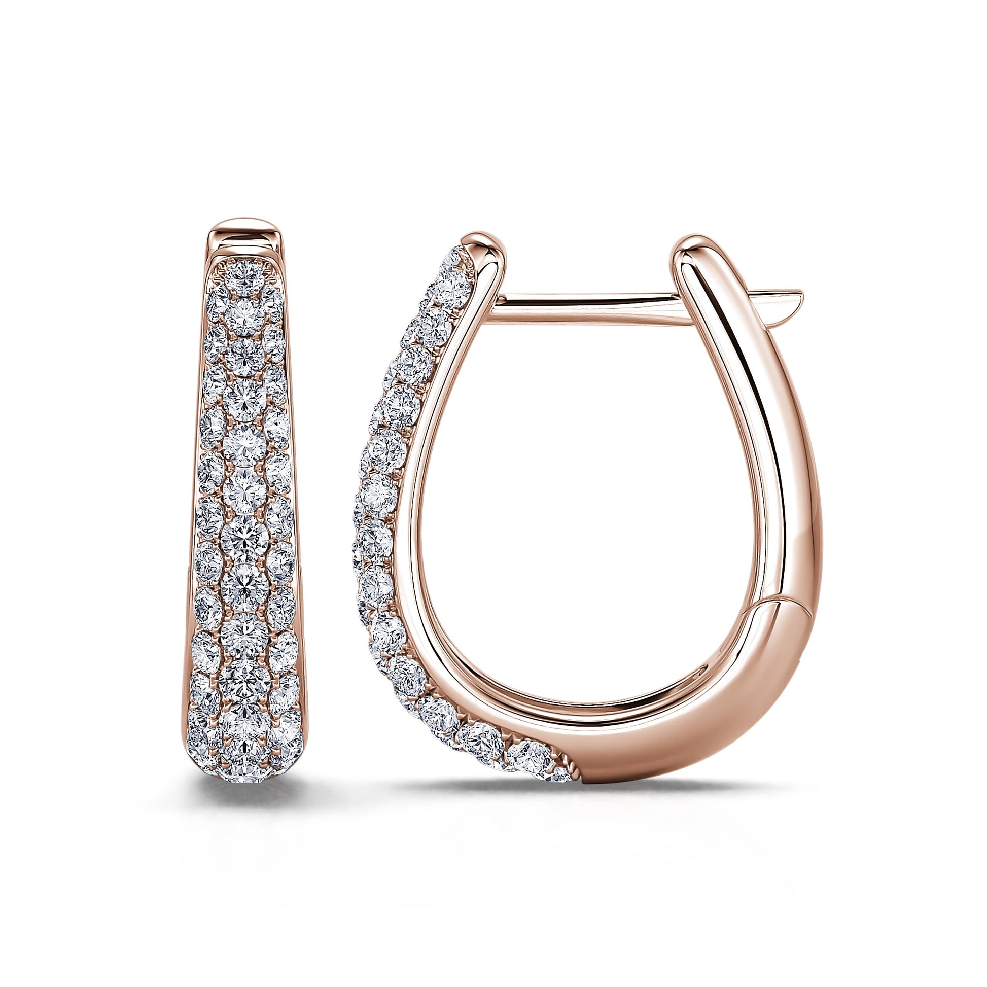 Créoles diamant or rose Tilda 3