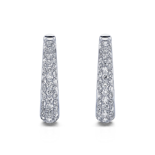 Tilda - Créoles diamant or blanc #1