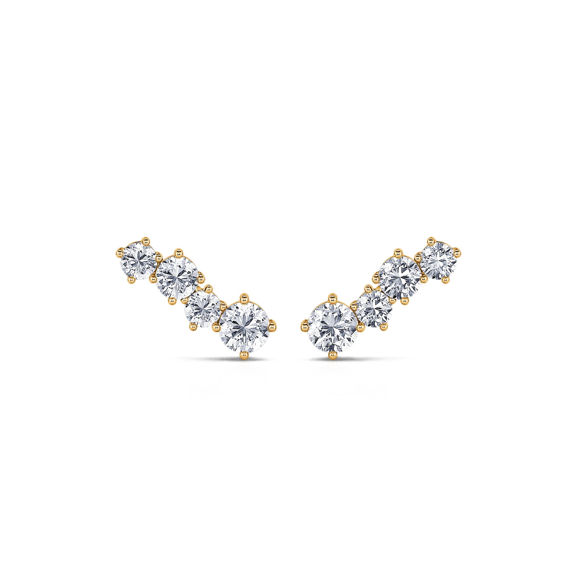 Boucle d'oreilles or jaune et diamant de synthèse rond Amy Lab 1