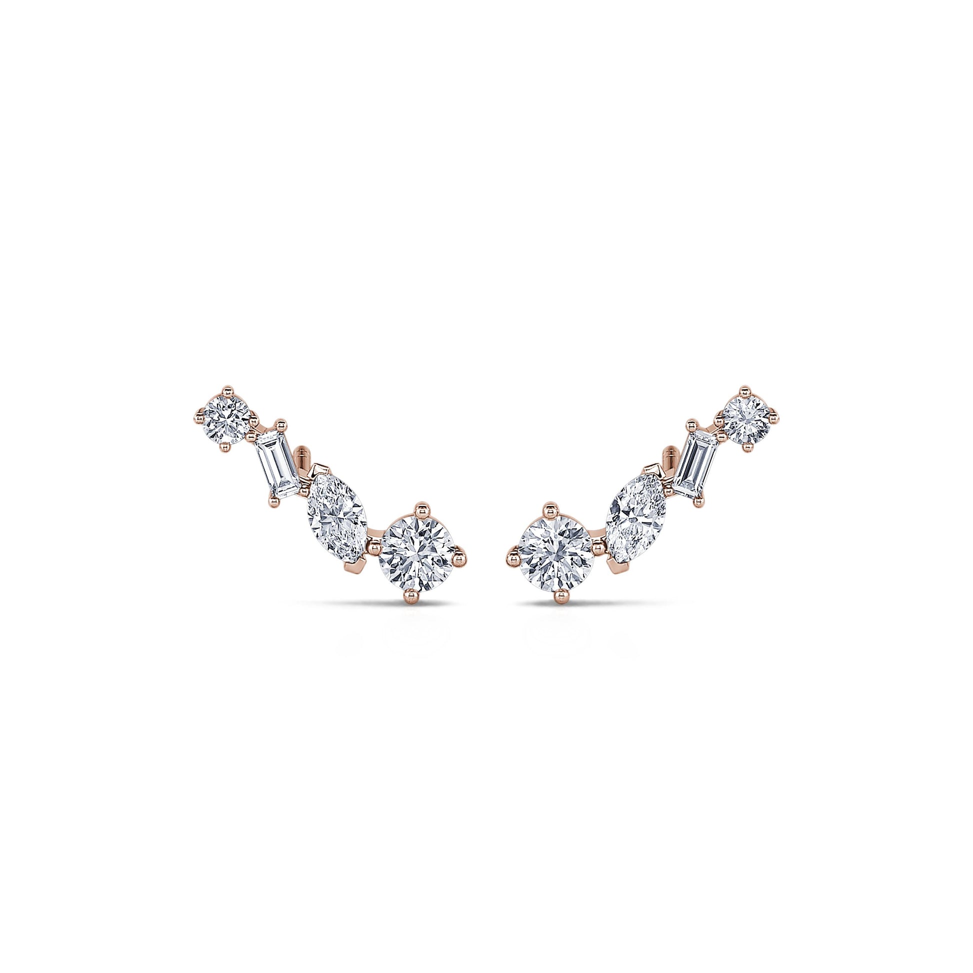 Boucle d'oreilles or rose et diamant de synthèse Milly Lab 1