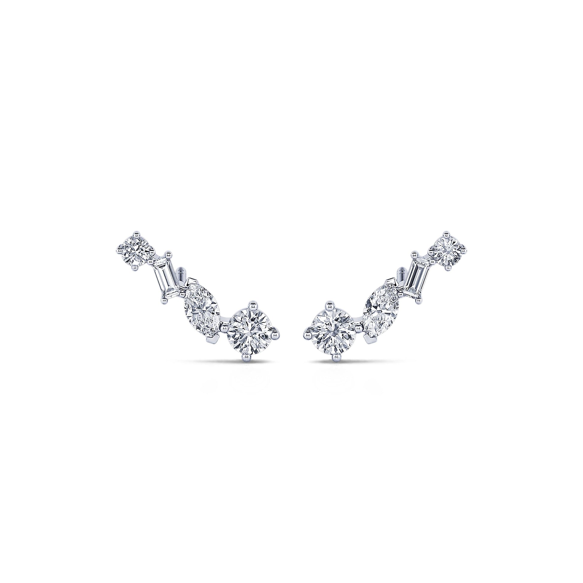 Boucle d'oreilles or blanc et diamant de synthèse Milly Lab 1