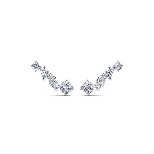 Milly Lab&nbsp;-&nbsp;Boucle d'oreilles or blanc et diamant de synthèse #1