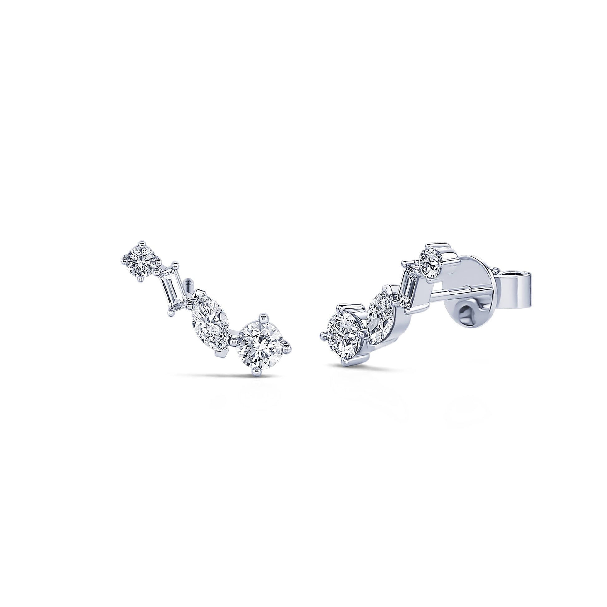Boucle d'oreilles or blanc et diamant de synthèse Milly Lab 2