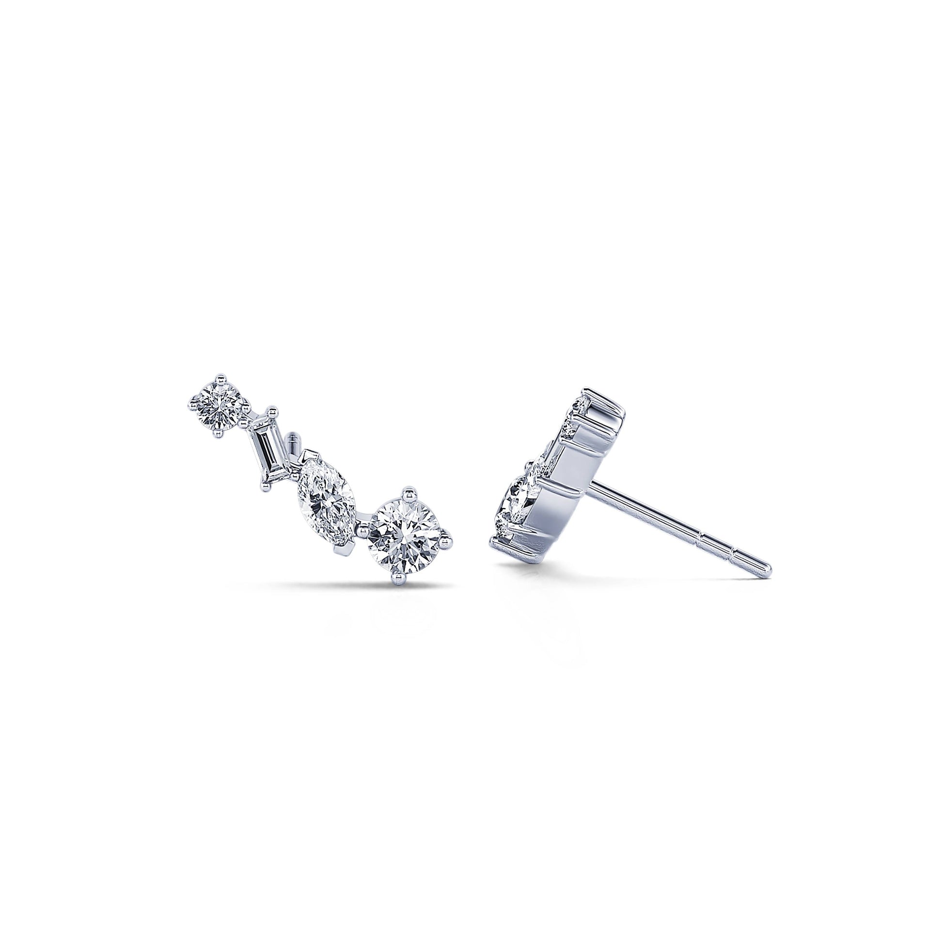 Boucle d'oreilles or blanc et diamant de synthèse Milly Lab 3