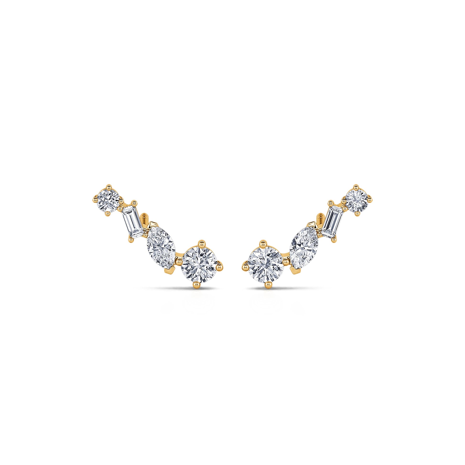 Boucle d'oreilles or jaune et diamant de synthèse Milly Lab 1