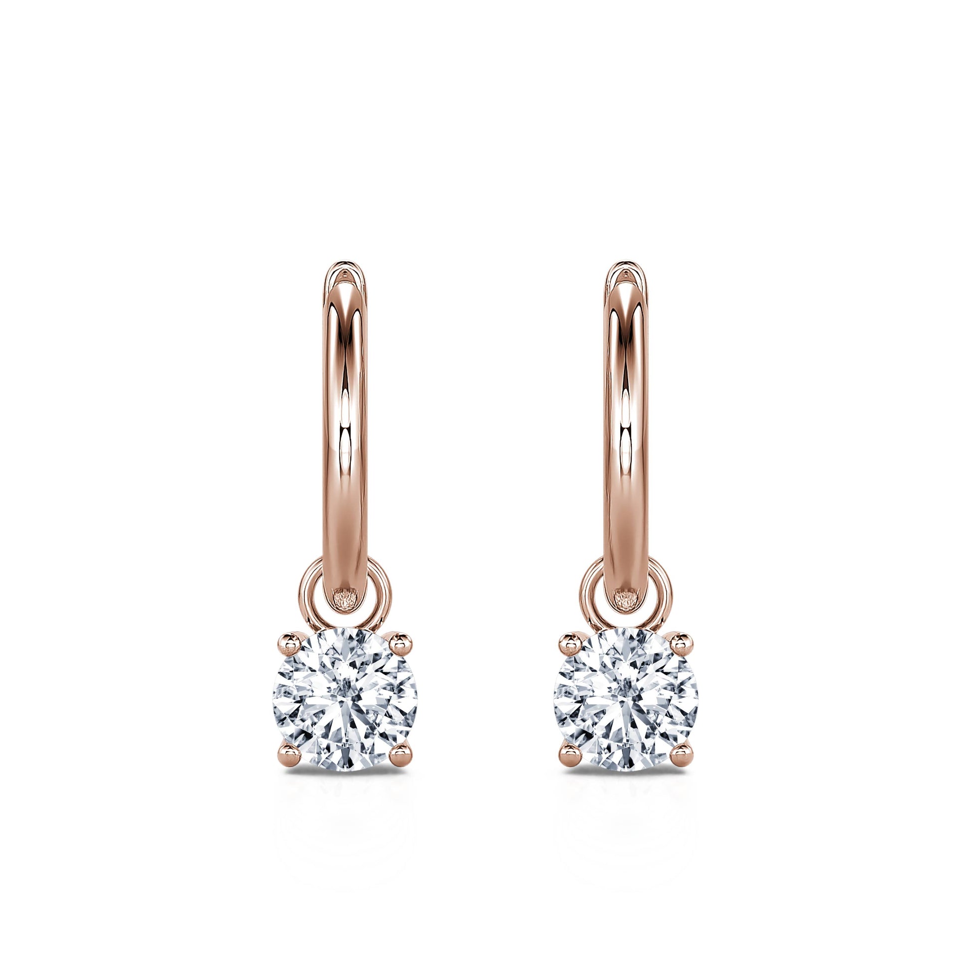 Créoles or rose et diamant de synthèse Elissa Lab 1