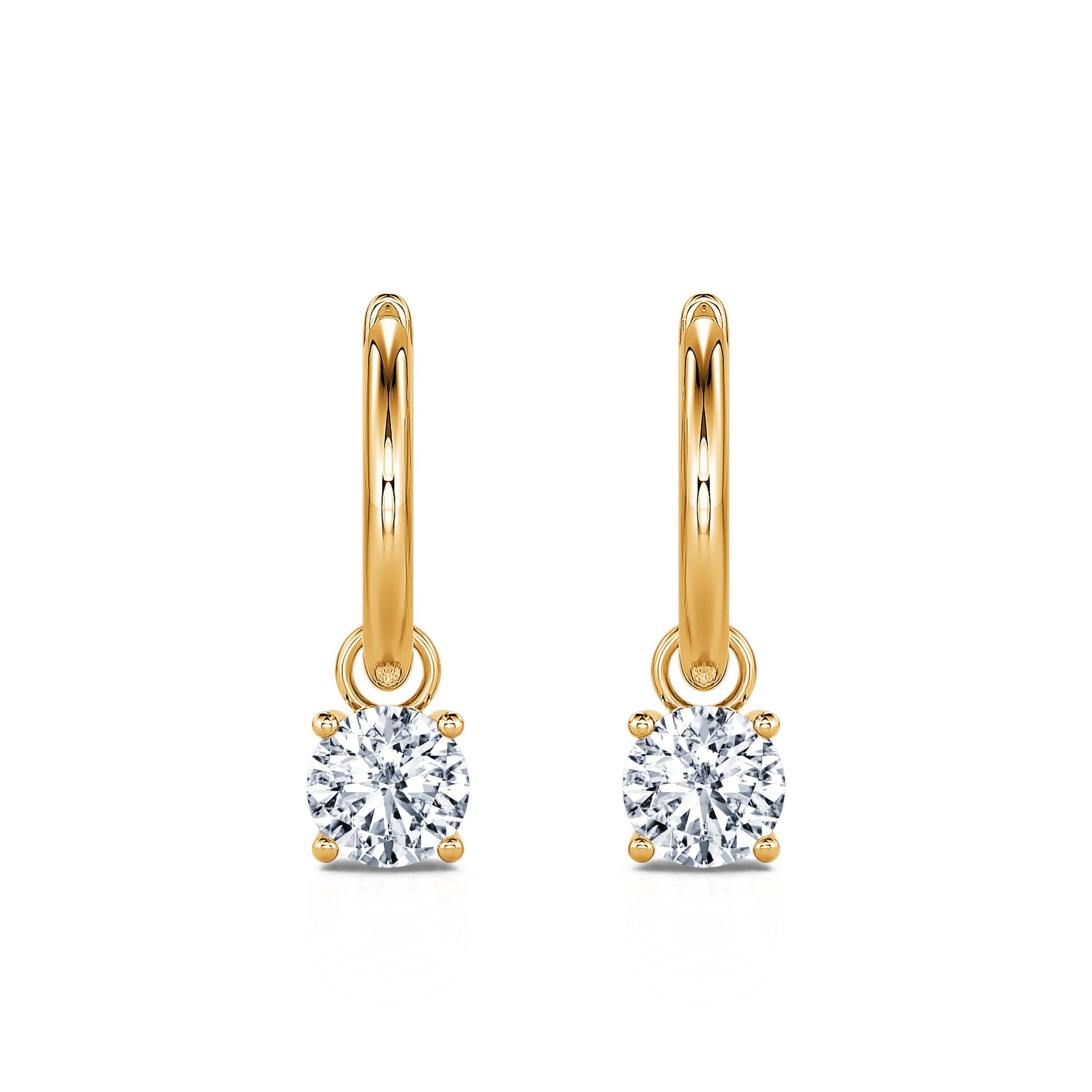 Créoles or jaune et diamant de synthèse Elissa Lab 1
