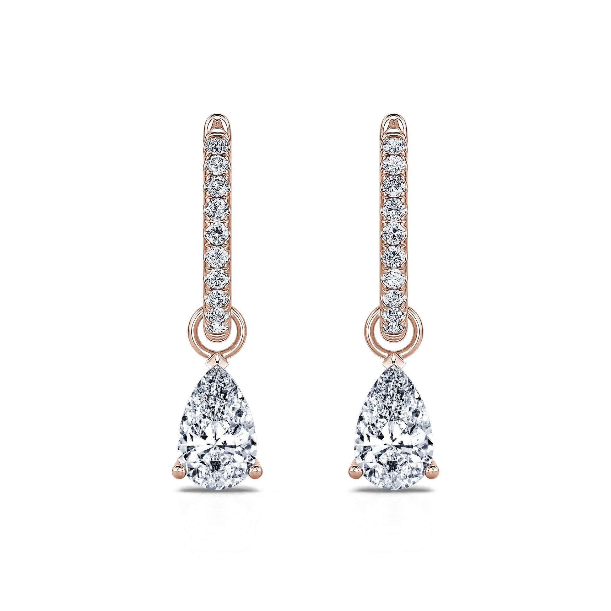 Créoles or rose et diamant de synthèse Claire Lab 1