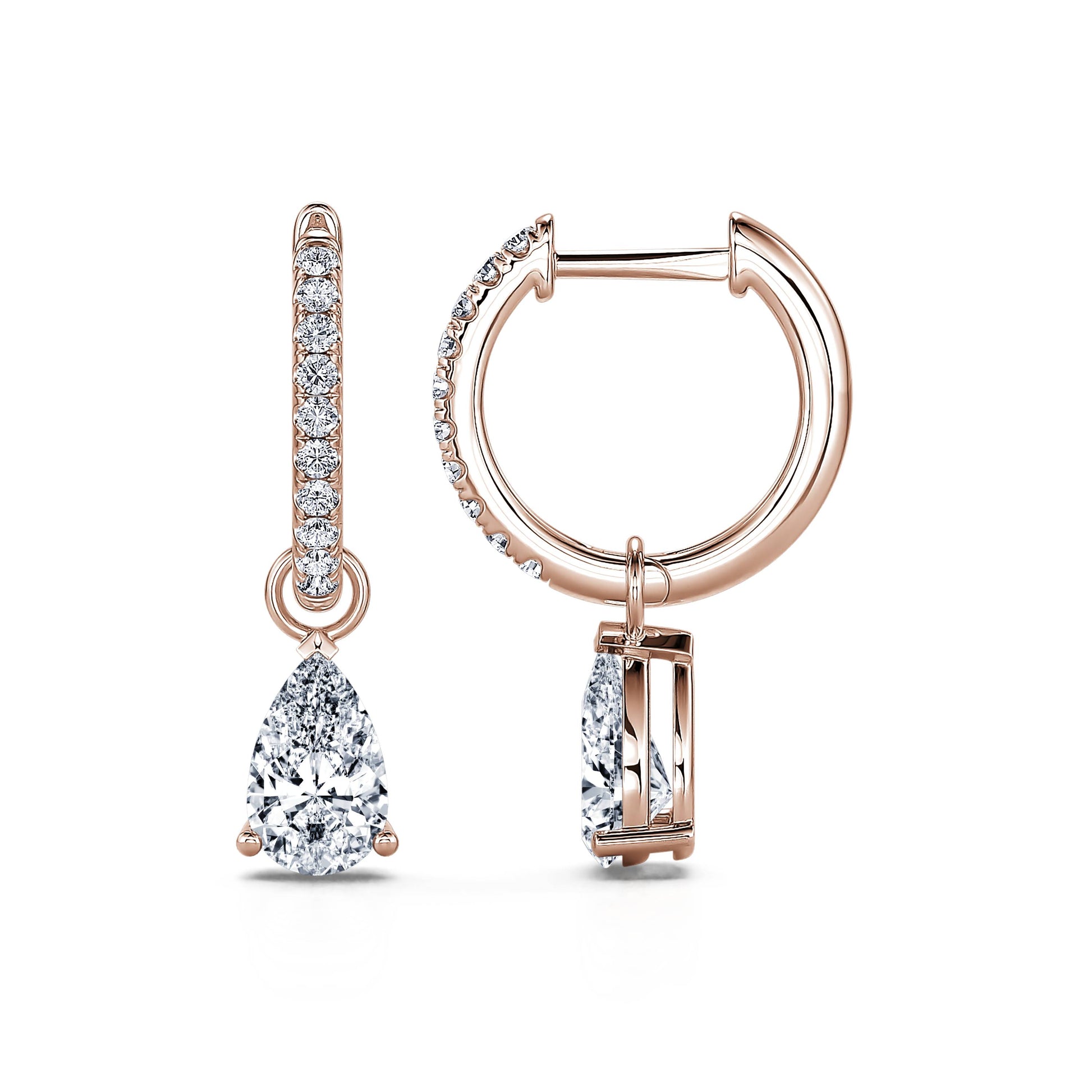 Créoles or rose et diamant de synthèse Claire Lab 3