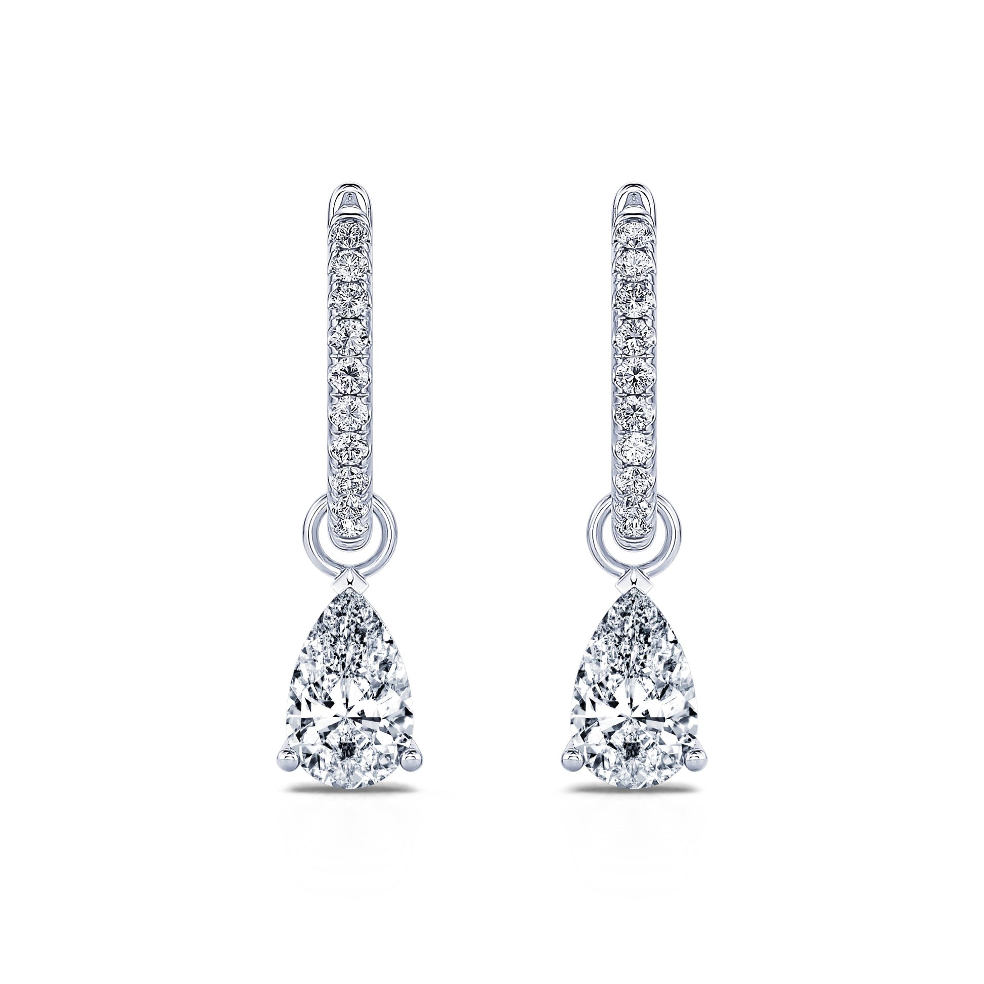 Créoles or blanc et diamant de synthèse Prix Claire Lab 1