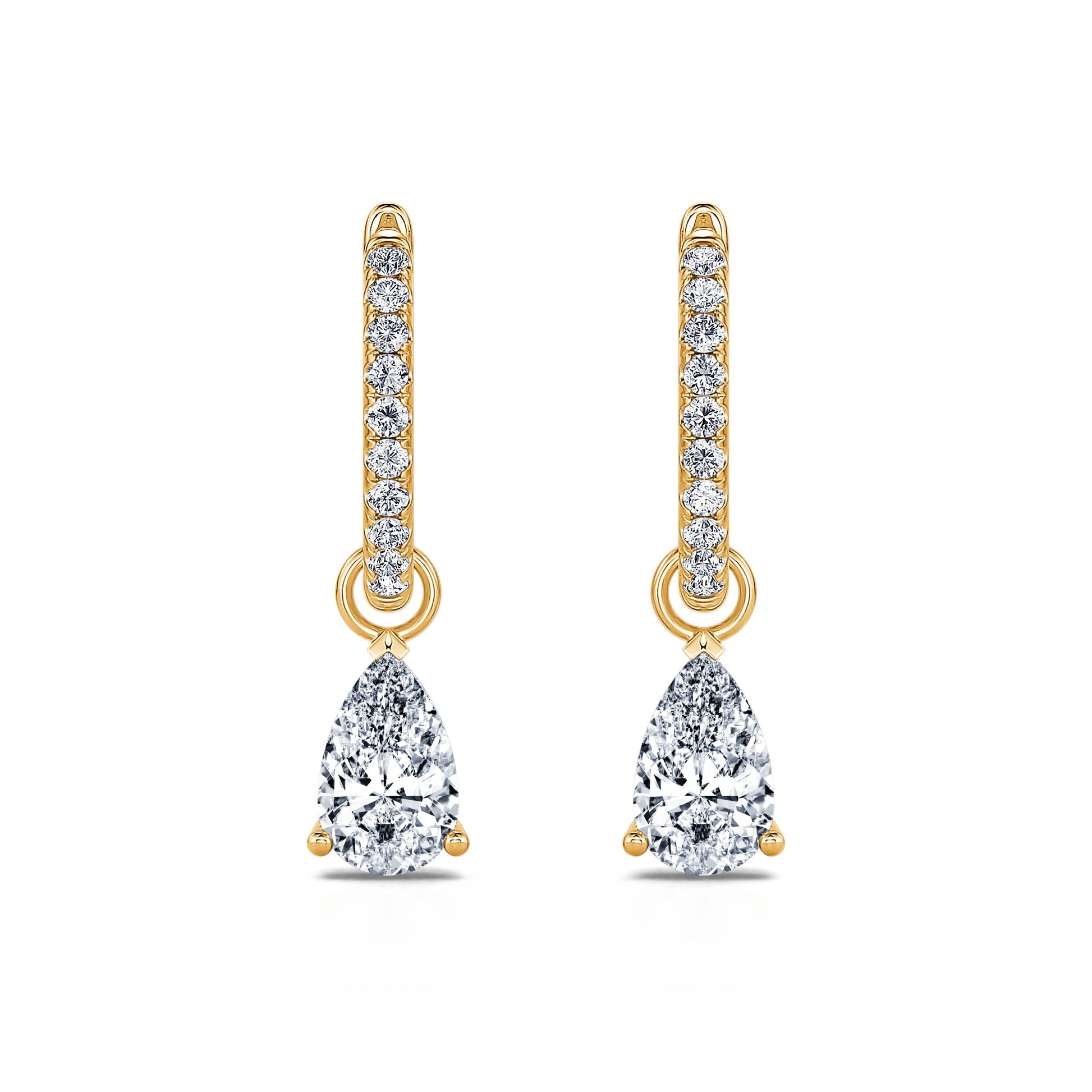Créoles or jaune et diamant de synthèse Claire Lab 1