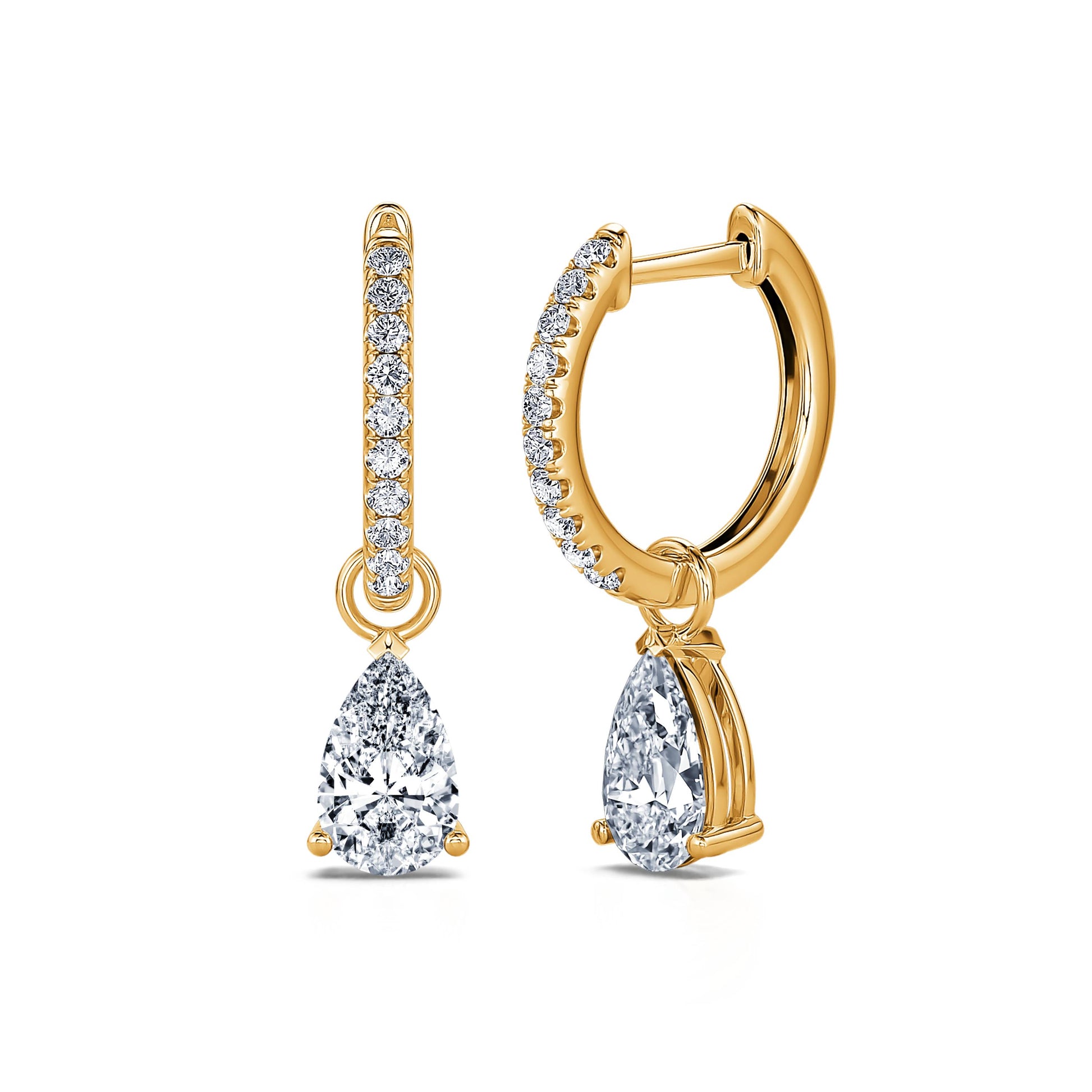 Créoles or jaune et diamant de synthèse Claire Lab 2